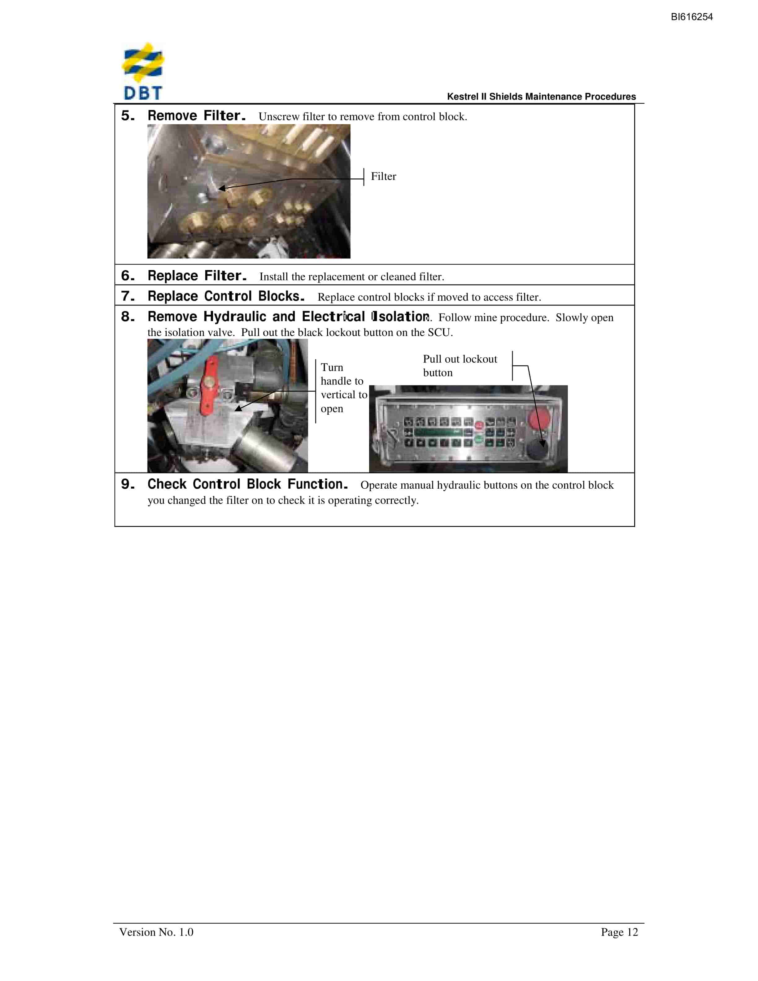Bucyrus Kestrel II Shield Technical Manual BI616254-2