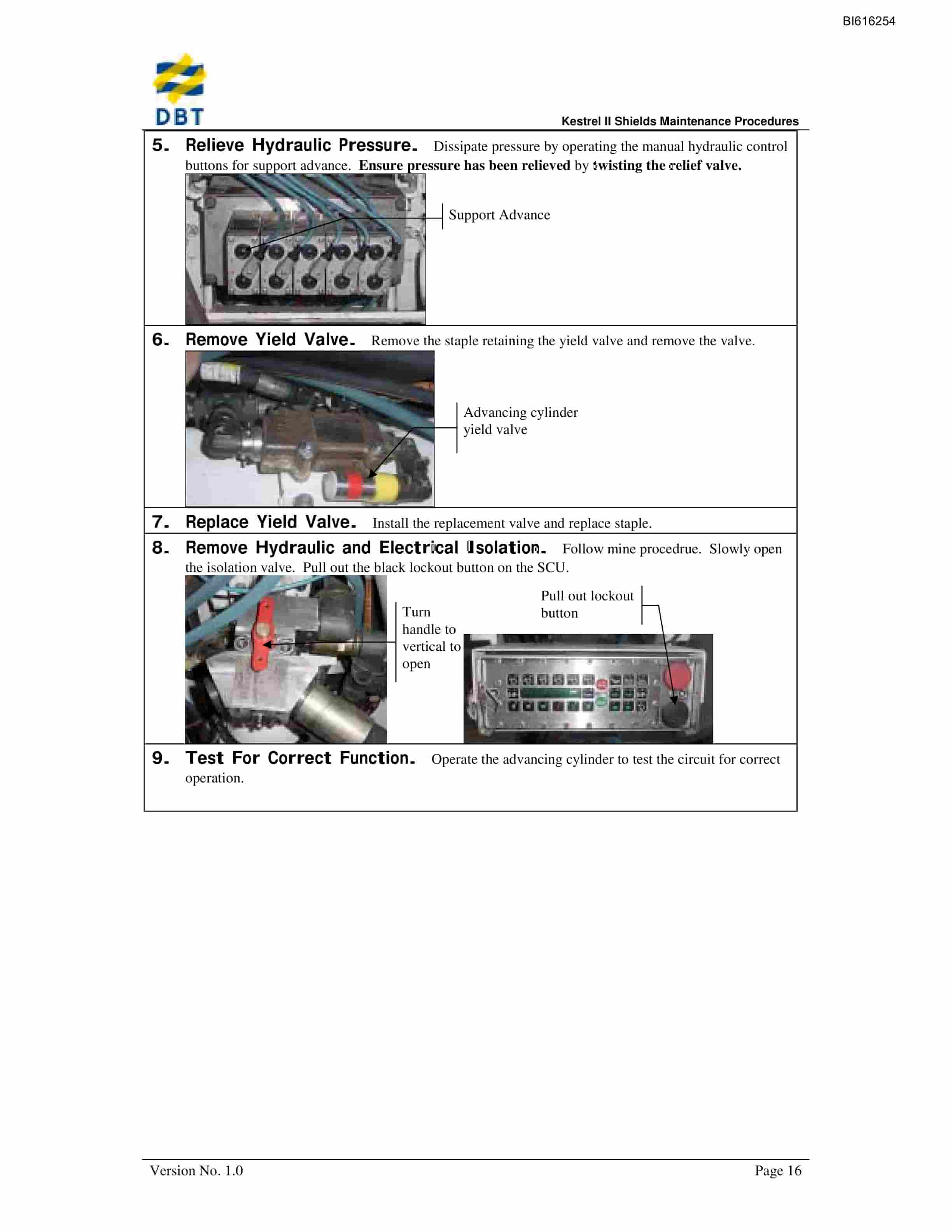 Bucyrus Kestrel II Shield Technical Manual BI616254-3