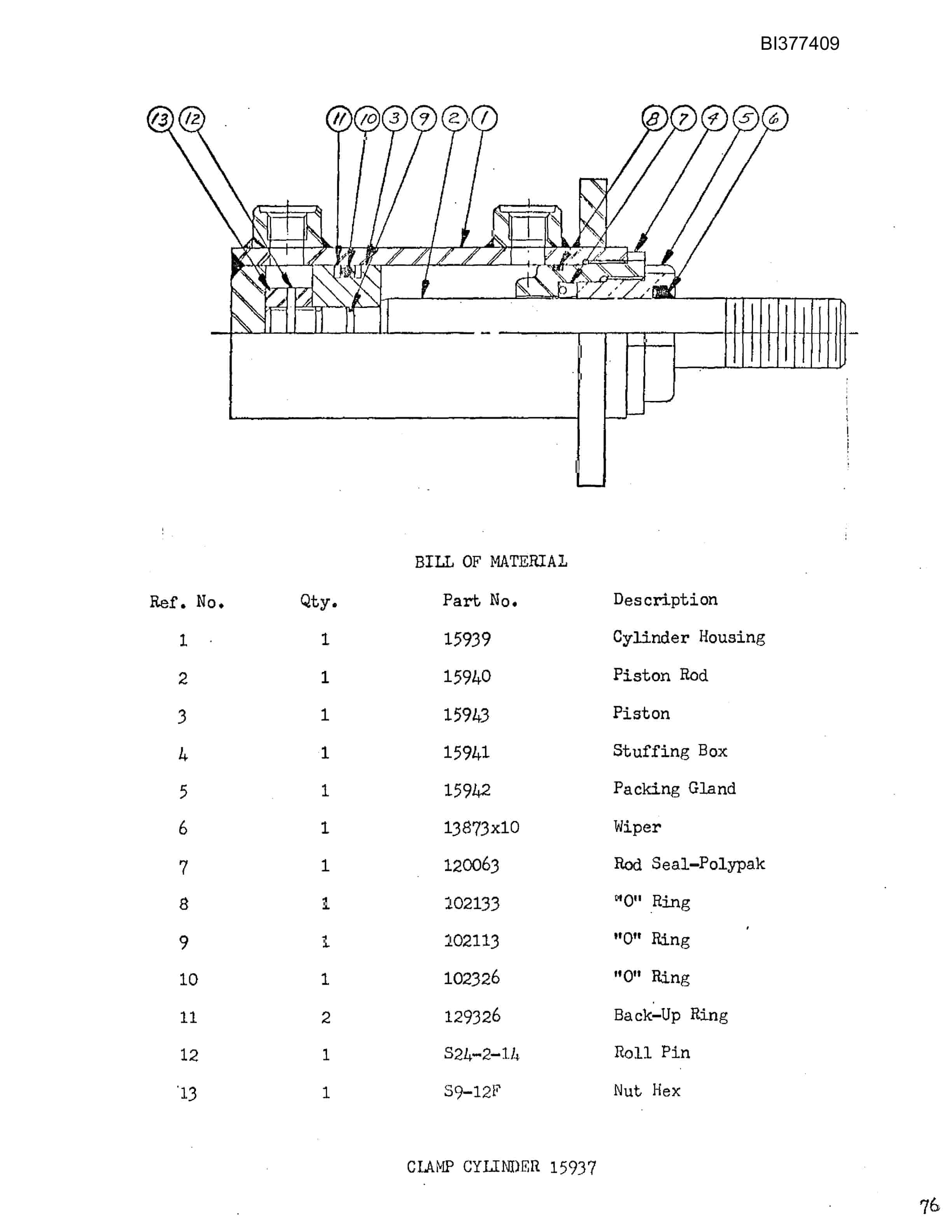 Bucyrus LRB-15A Roof Bolter Parts Catalog BI377409-4