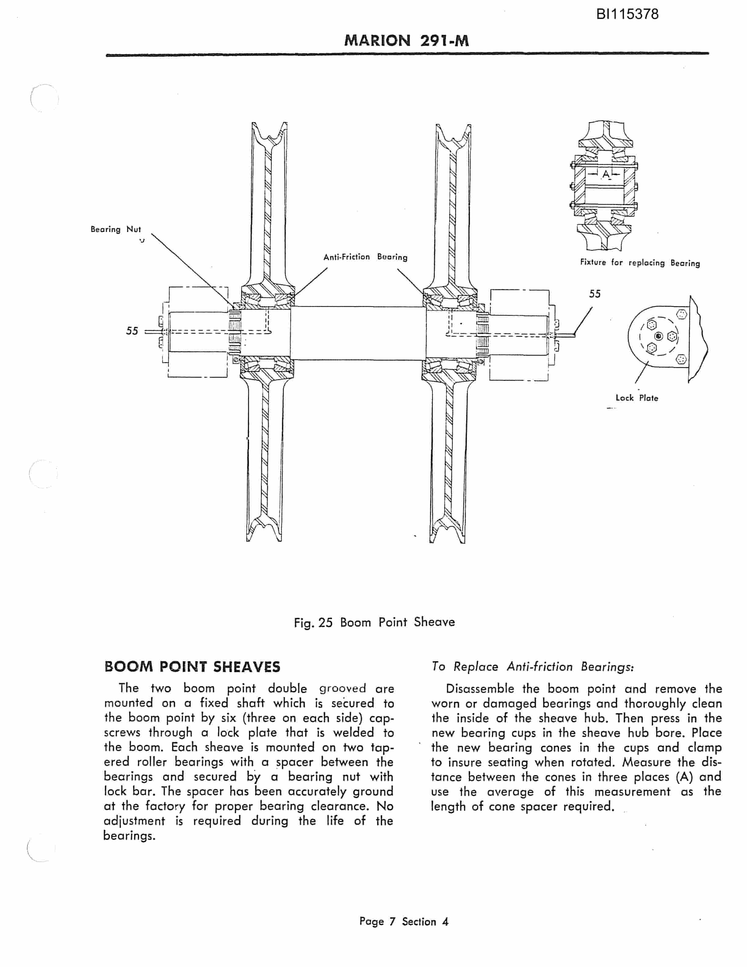Bucyrus Marion 291-M Technical Manual BI115378-4