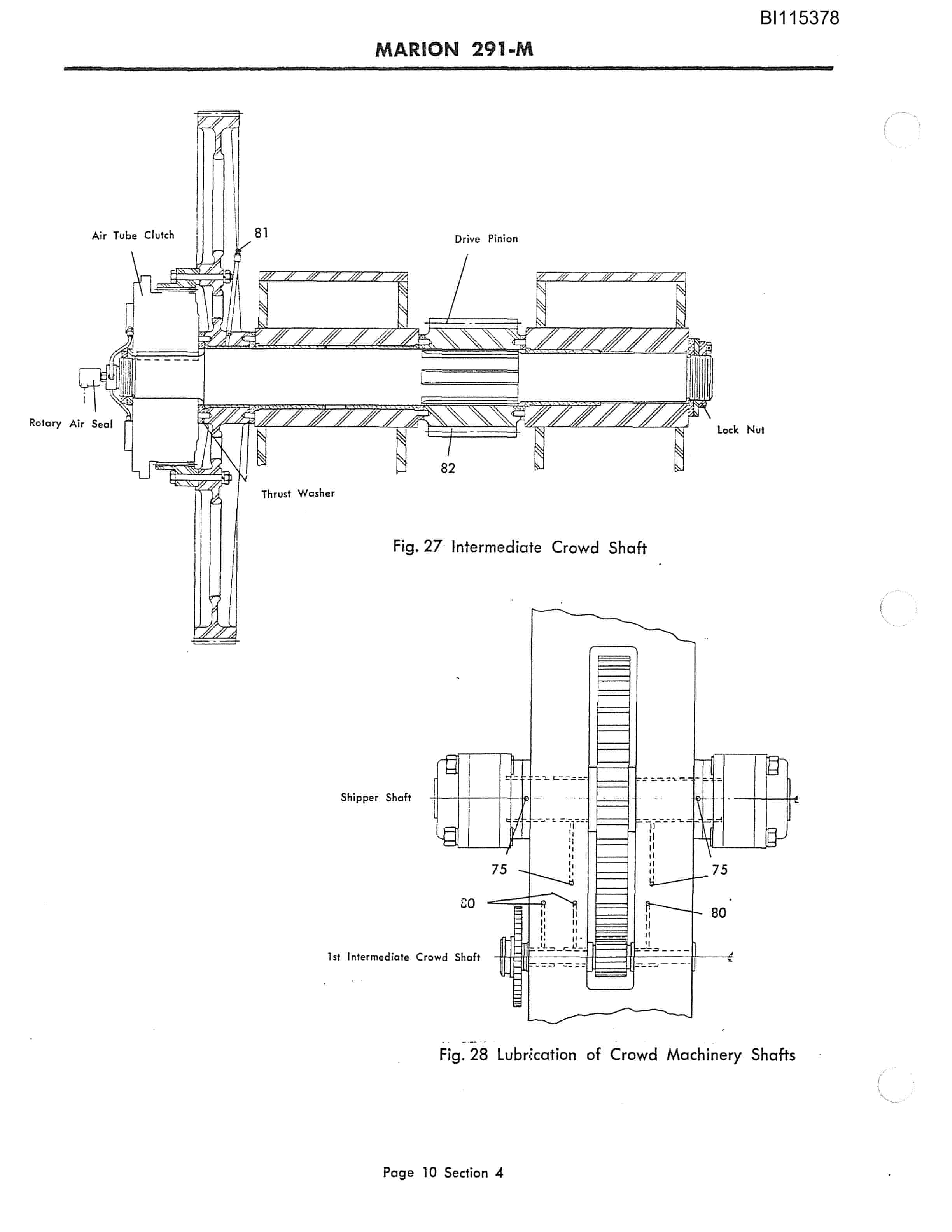 Bucyrus Marion 291-M Technical Manual BI115378-5