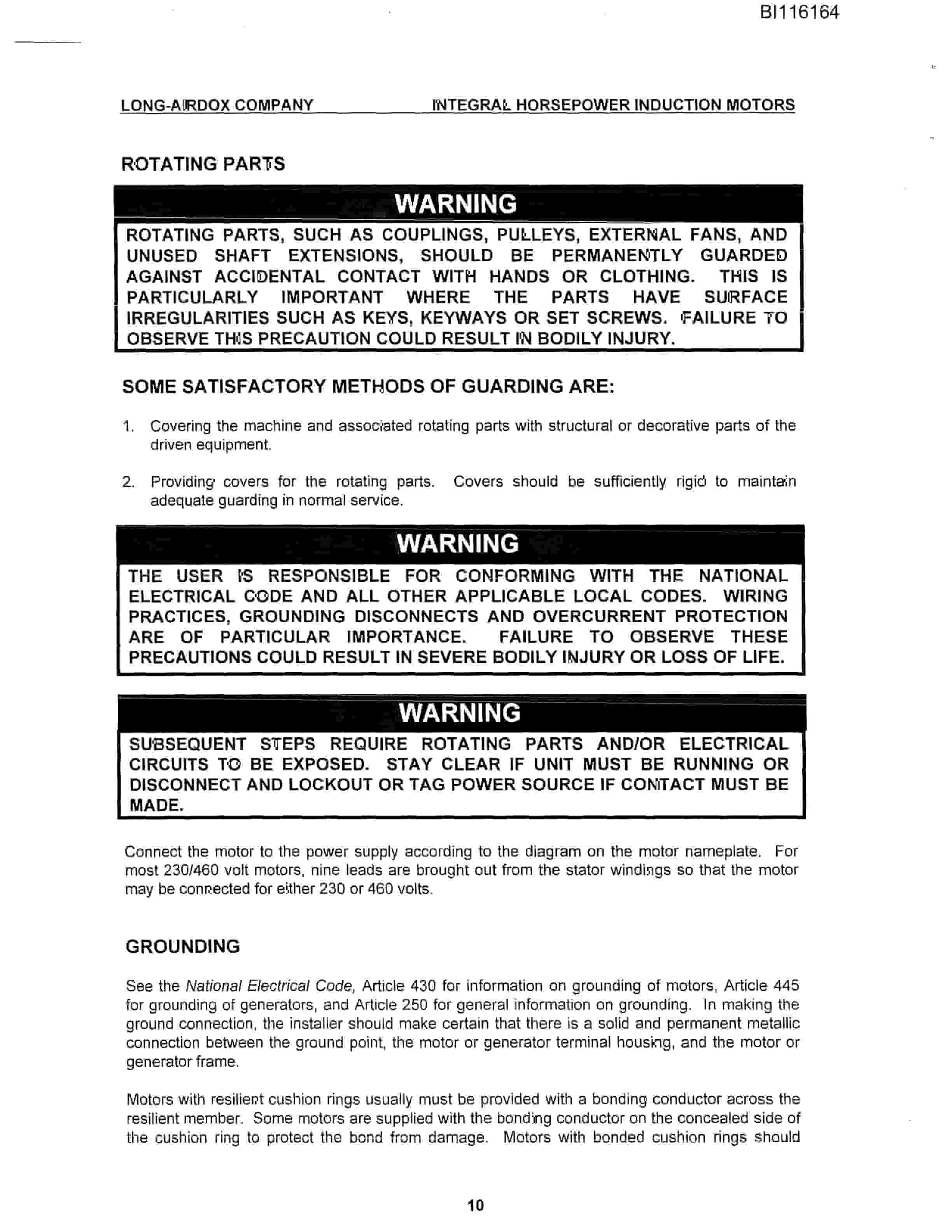 Bucyrus MBC And PB Parts Catalog BI116164-2