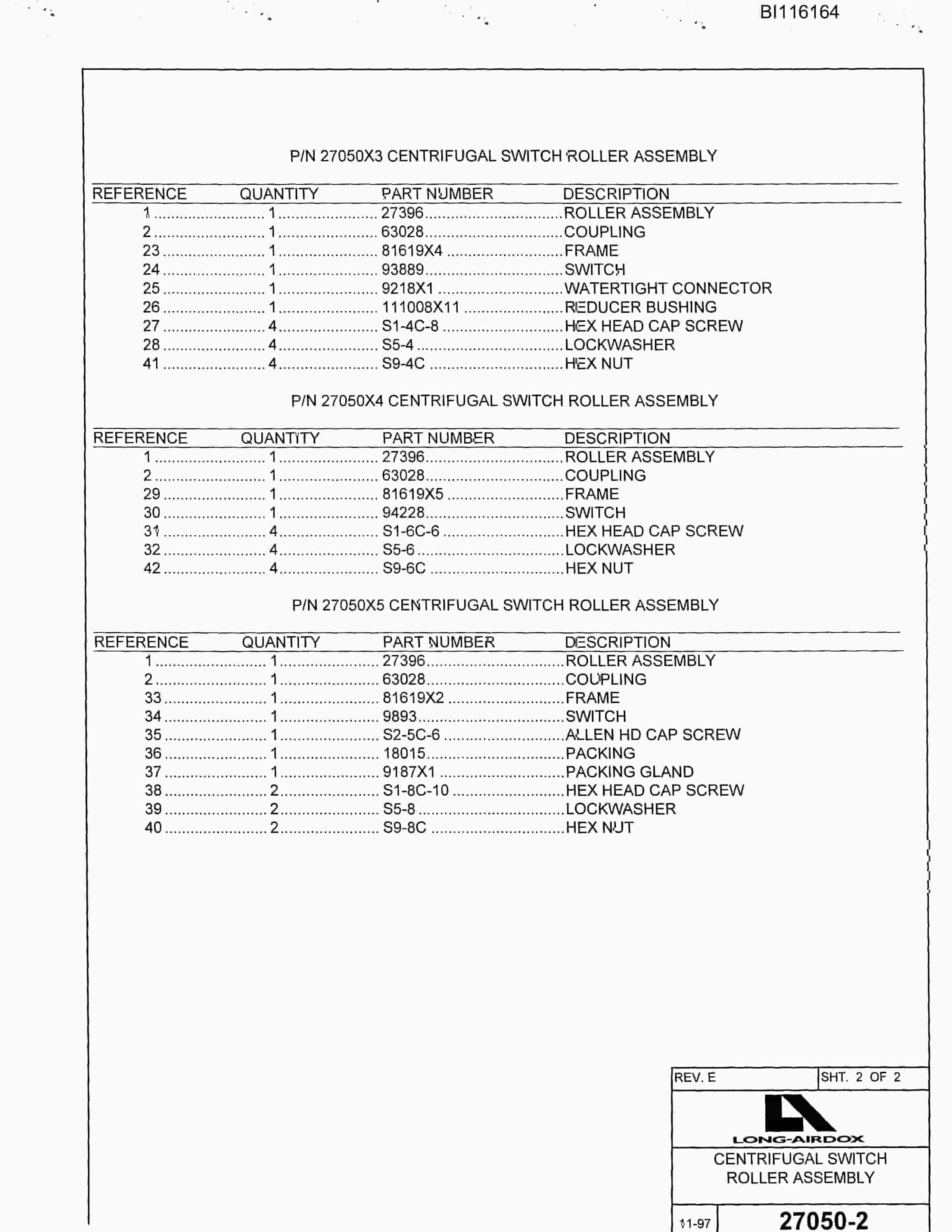 Bucyrus MBC And PB Parts Catalog BI116164-3