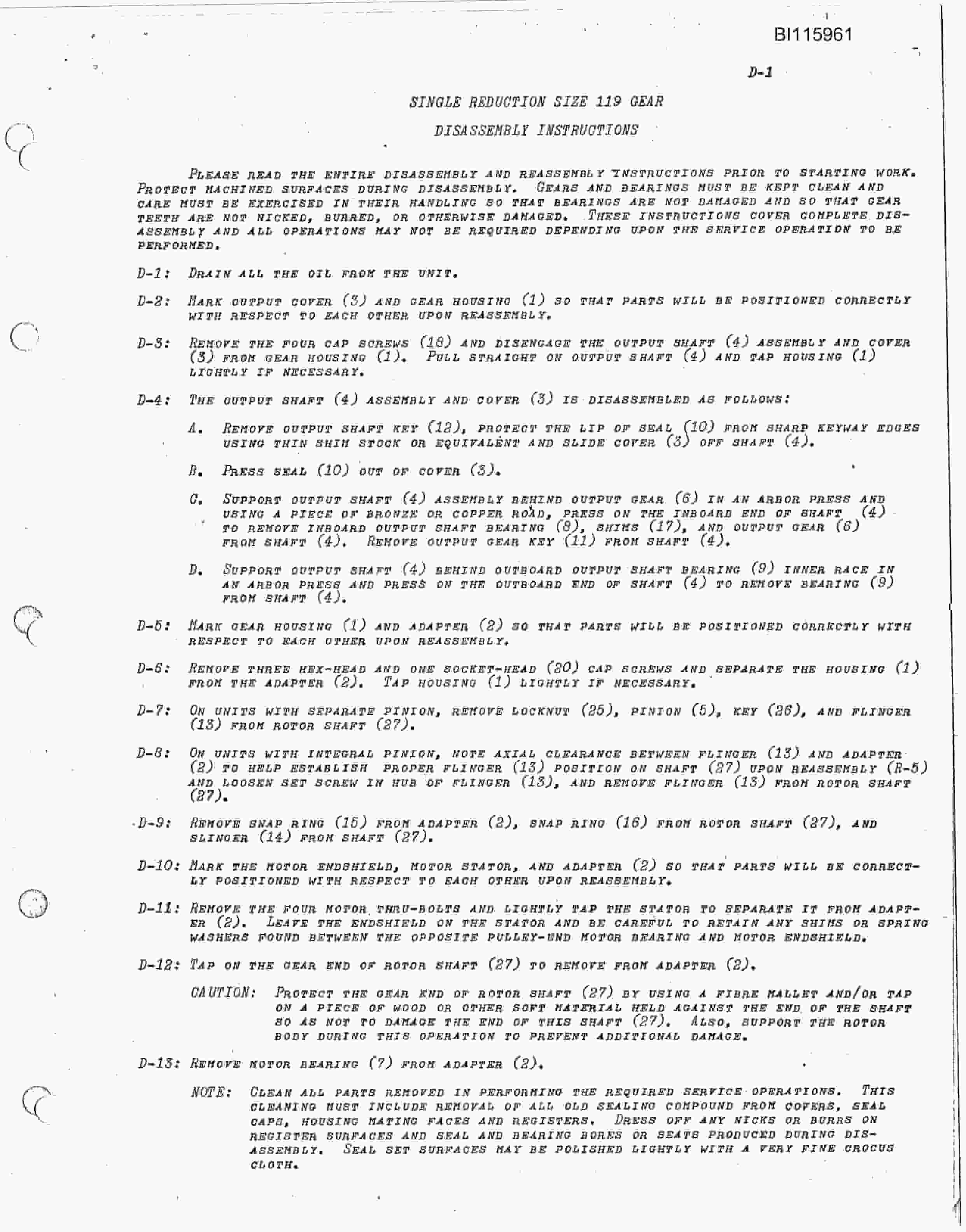 Bucyrus MD-800 Blower Technical Manual BI115961-4