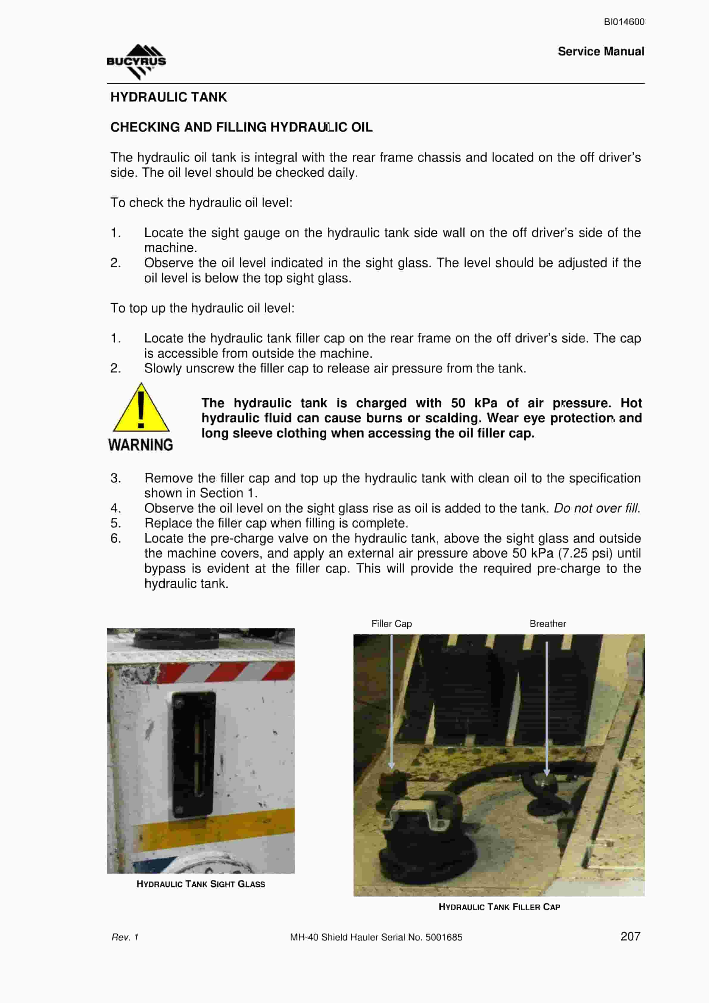 Bucyrus MH-40 Shield Hauler Service Manual BI014600 3 Bucyrus MH-40 Shield Hauler Service Manual BI014600 - Image 3