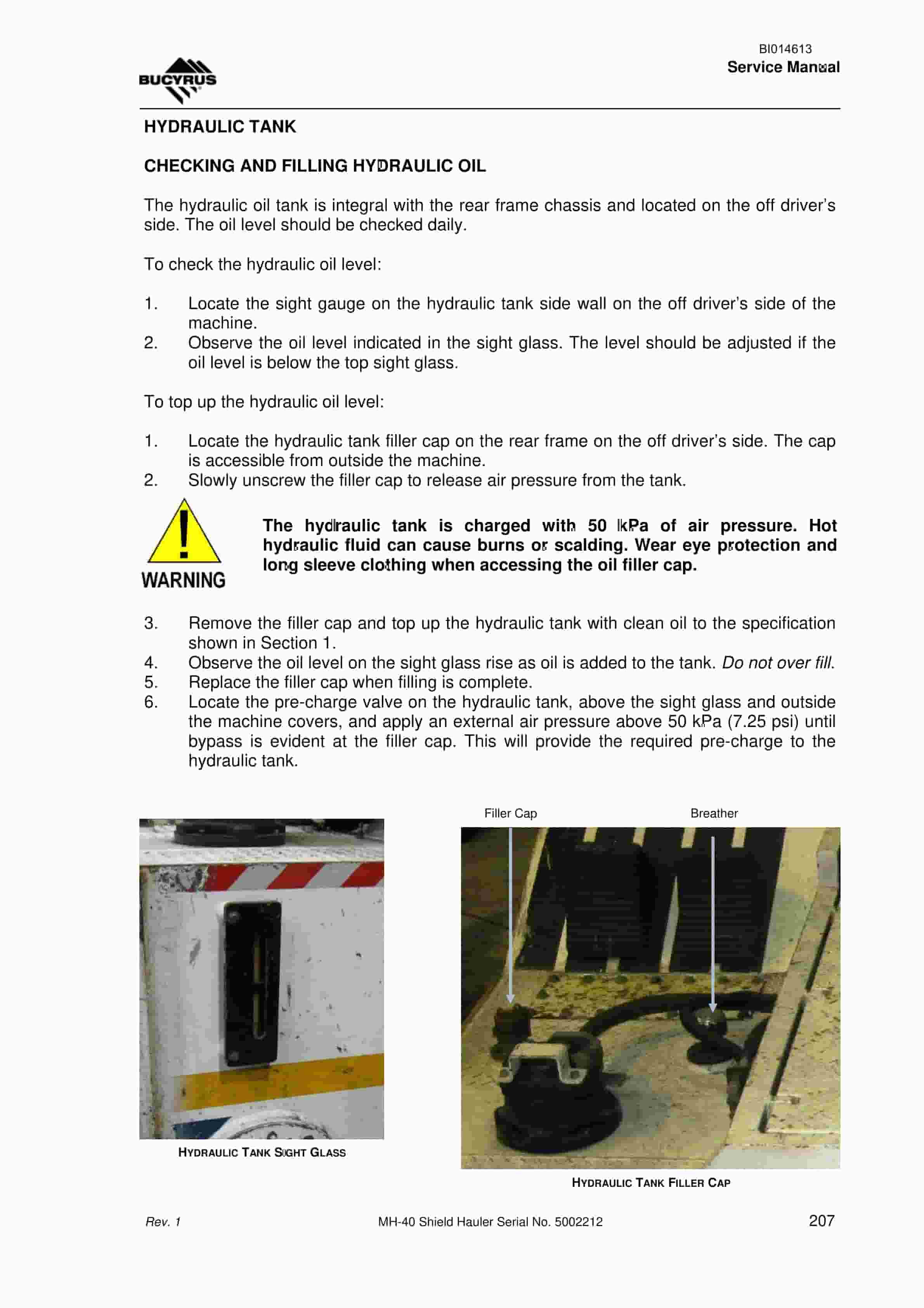 Bucyrus MH-40 Shield Hauler Service Manual BI014613 3 Bucyrus MH-40 Shield Hauler Service Manual BI014613 - Image 3