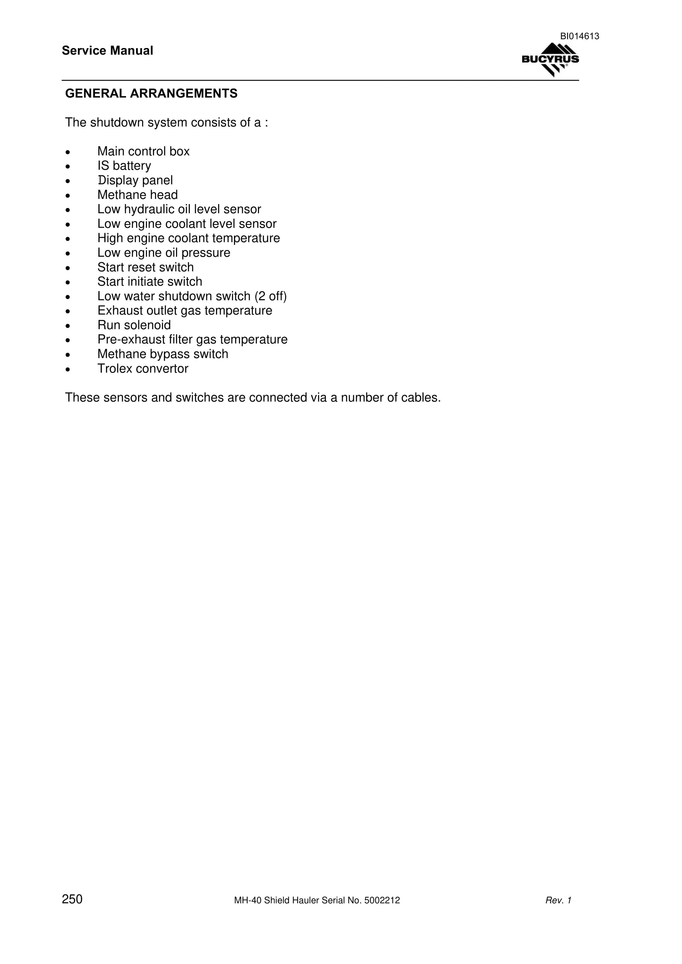 Bucyrus MH-40 Shield Hauler Service Manual BI014613 5 Bucyrus MH-40 Shield Hauler Service Manual BI014613 - Image 5
