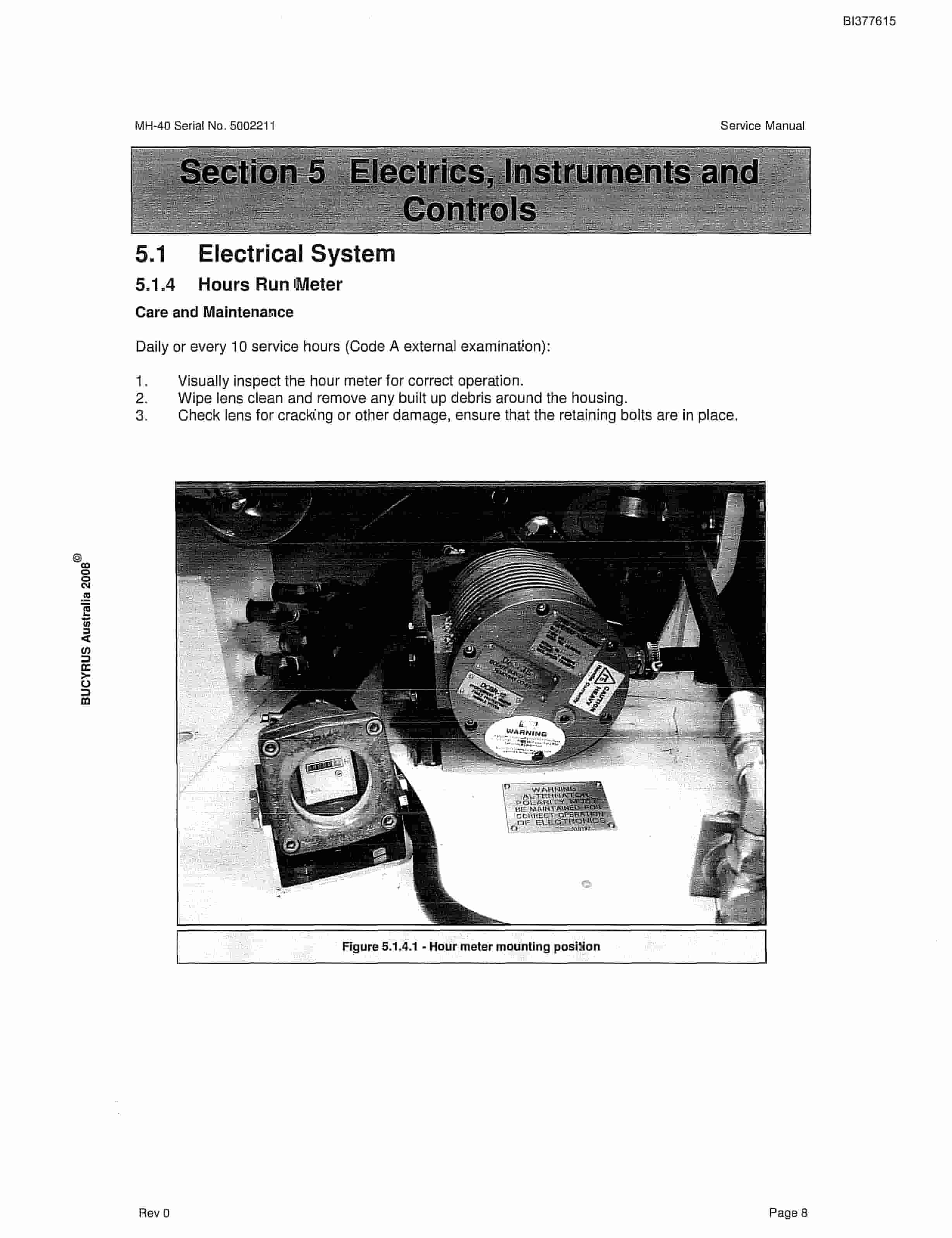 Bucyrus MH-40 Shield Hauler Technical Manual BI377615-5