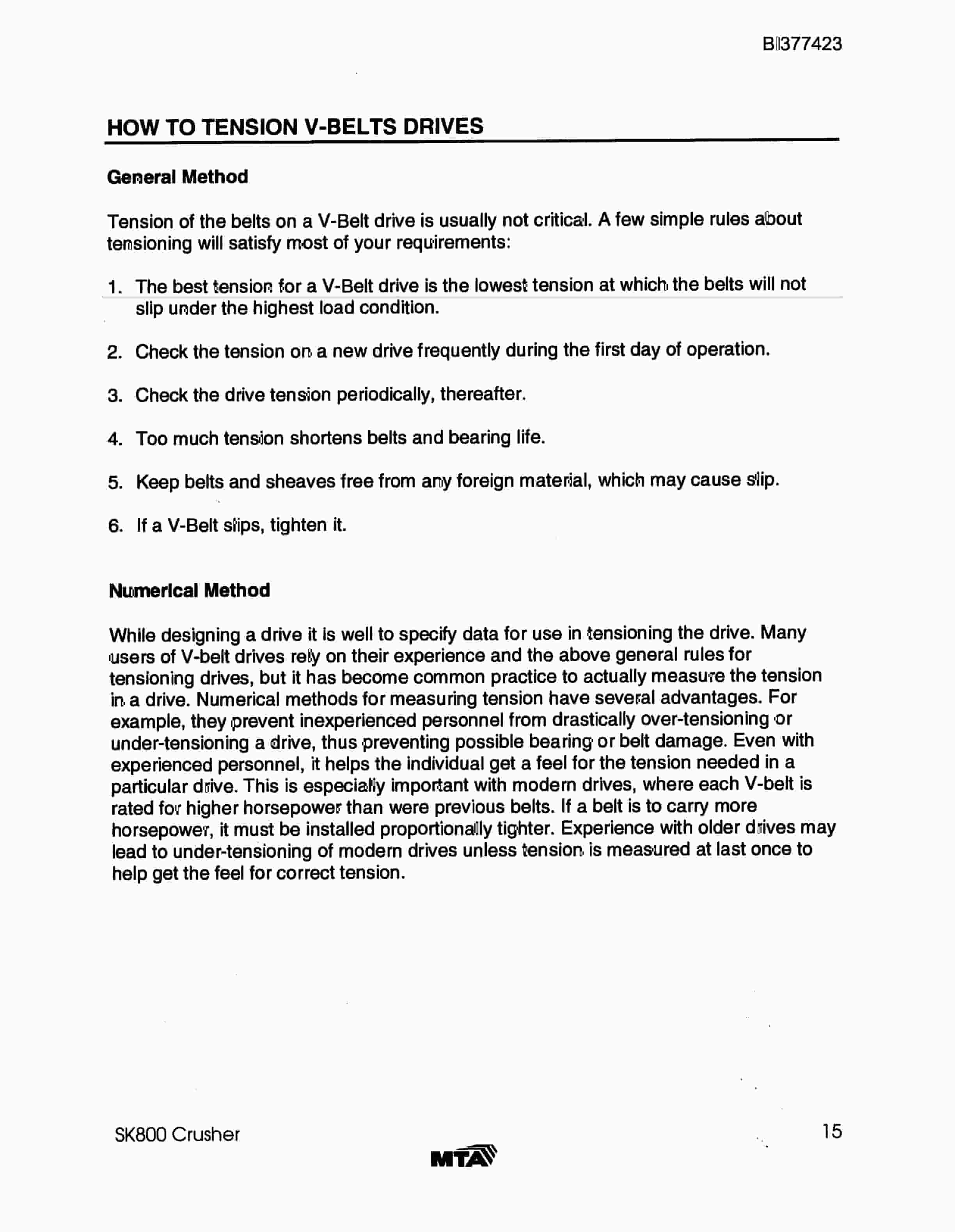 Bucyrus Mimosa VI Technical Manual BI377423-3