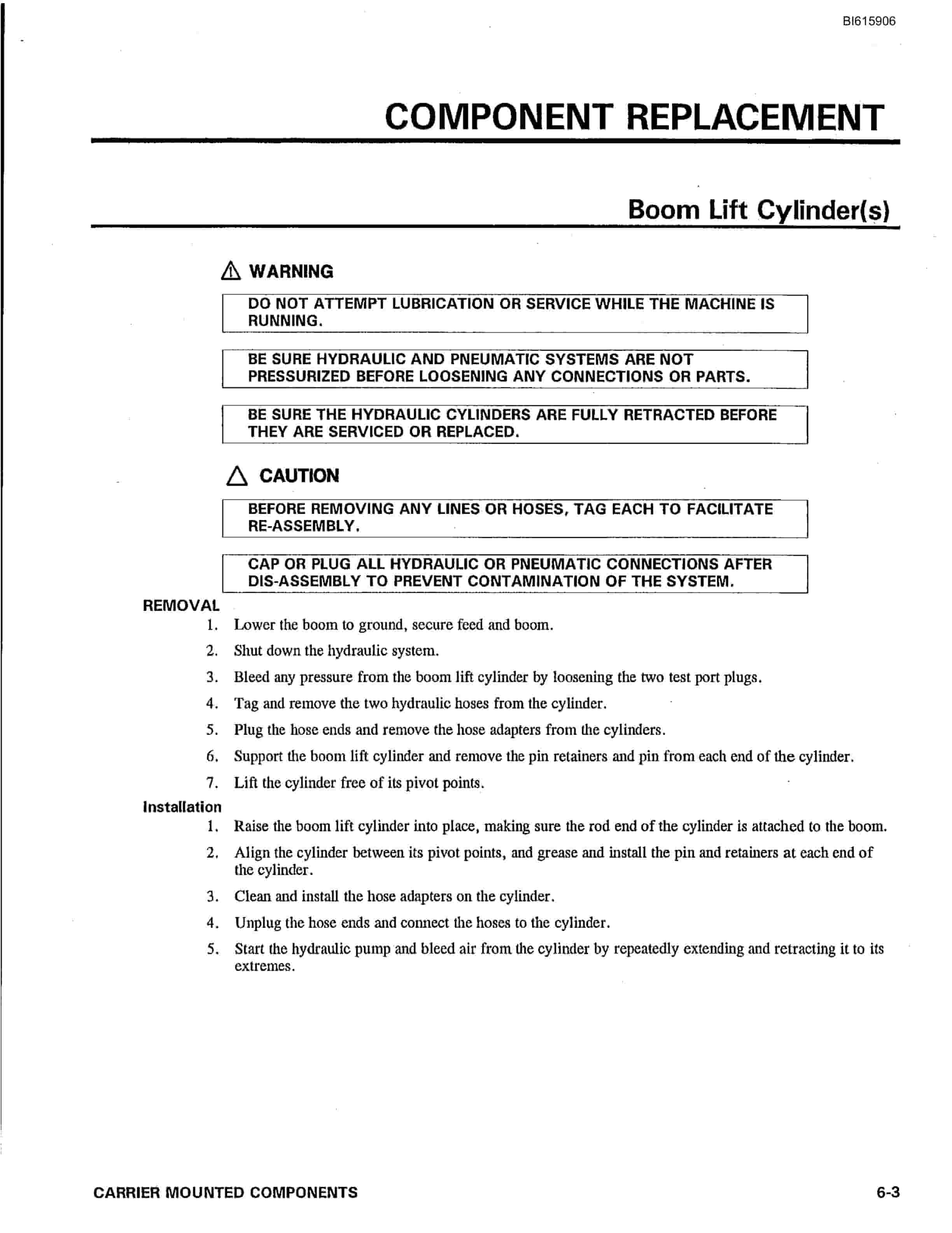 Bucyrus MK20HE Single Boom Hydraulic Jumbo Technical Manual BI615906-2
