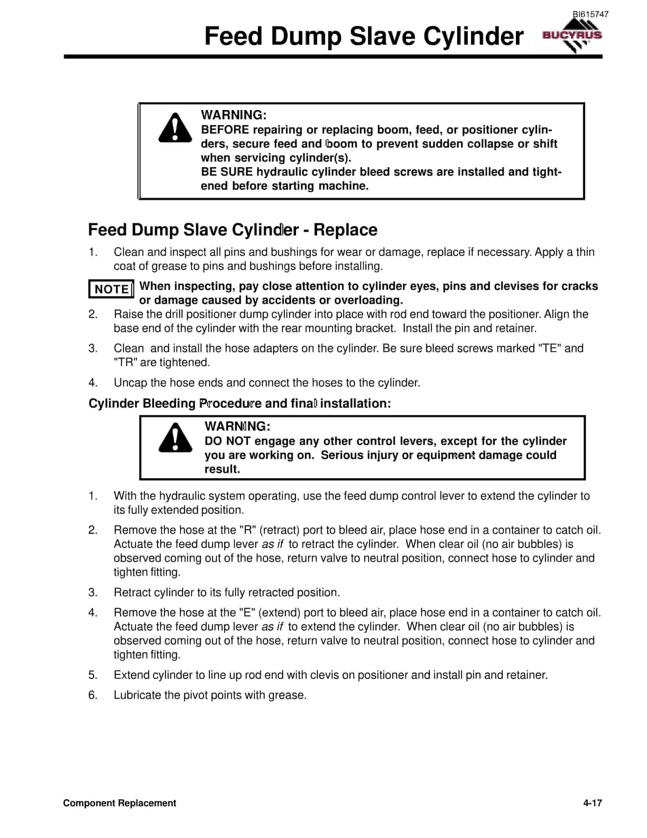 Bucyrus MK4HE-D Single Boom Hydraulic Jumbo Technical Manual BI615747-2