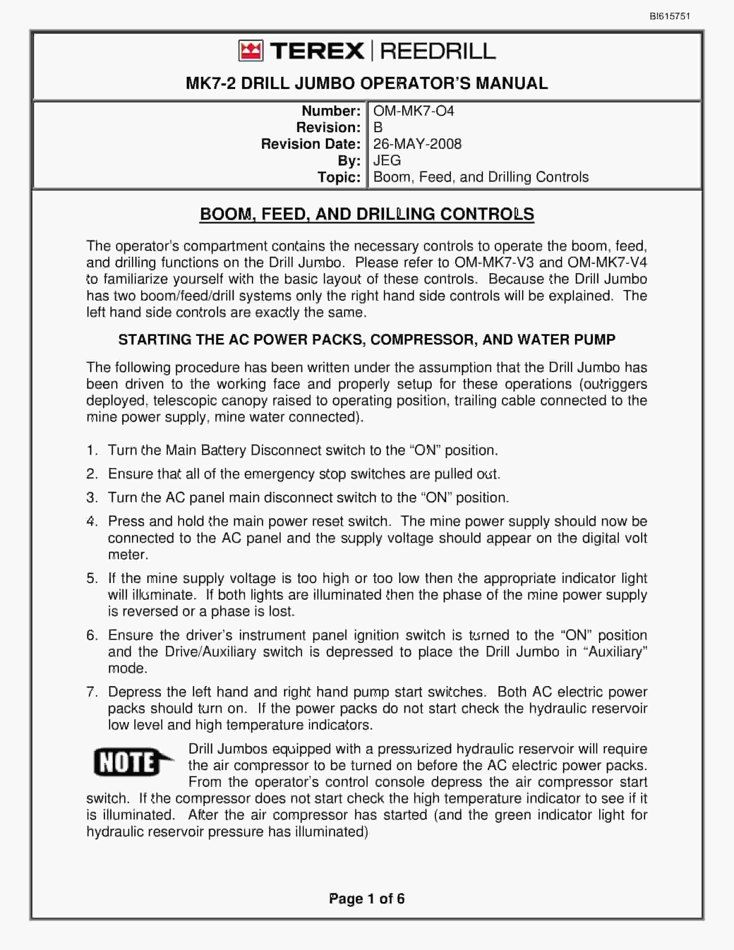 Bucyrus MK7-2 Drilling Equipment Technical Manual BI615751 5 Bucyrus MK7-2 Drilling Equipment Technical Manual BI615751 - Image 5