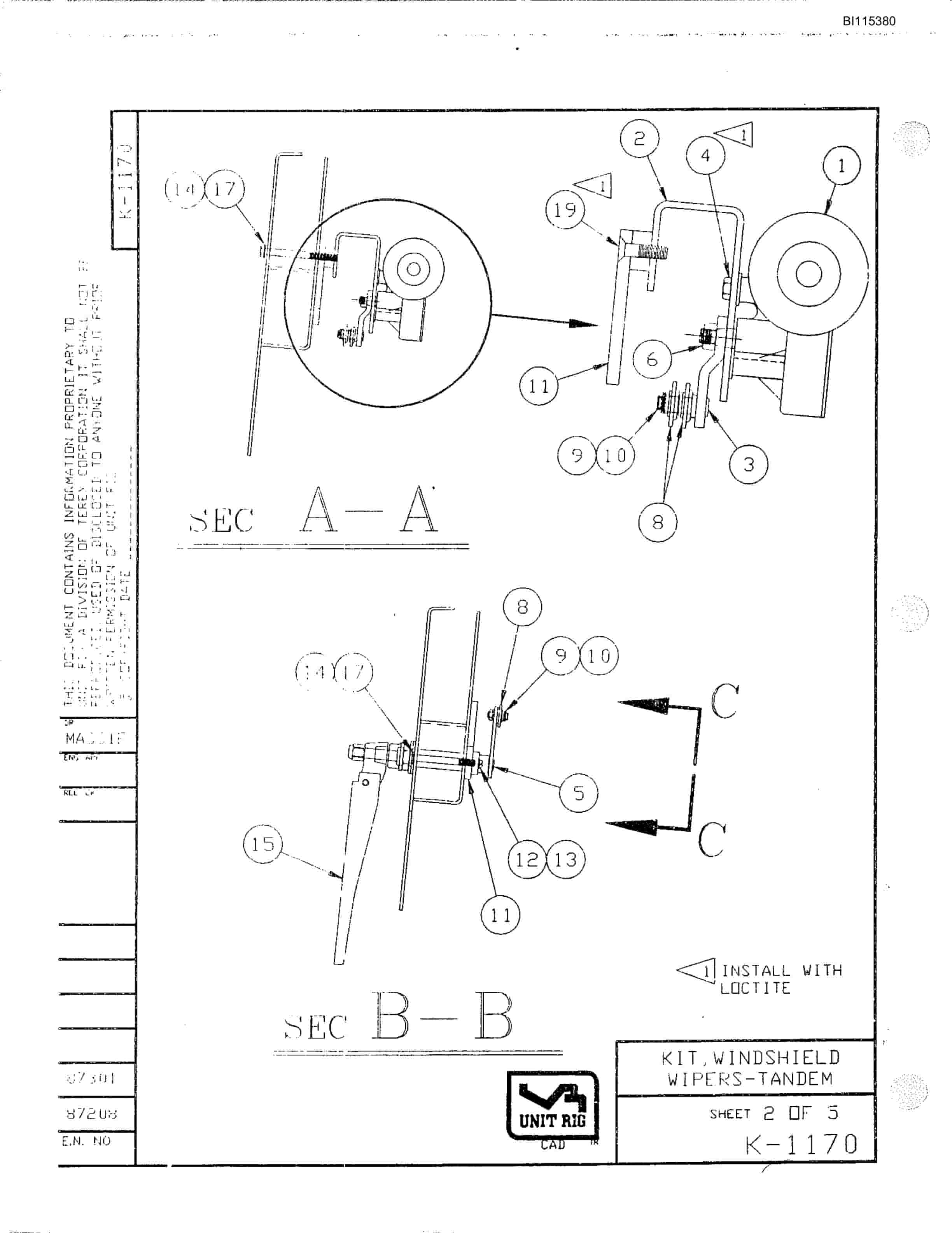 Bucyrus MT-3700 Parts Catalog BI115380-3