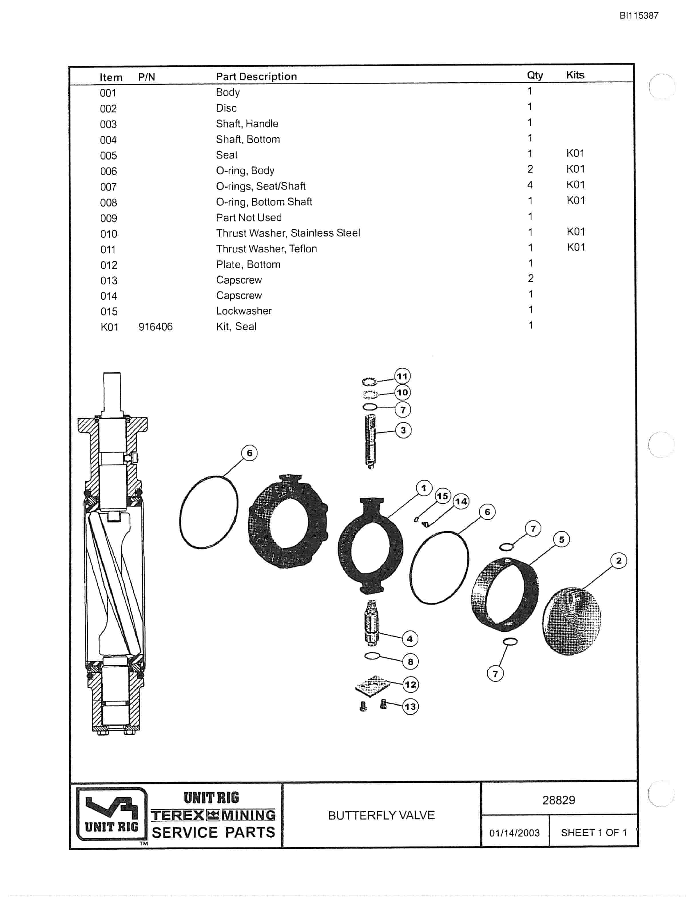 Bucyrus MT-4400AC Parts Catalog BI115387-3