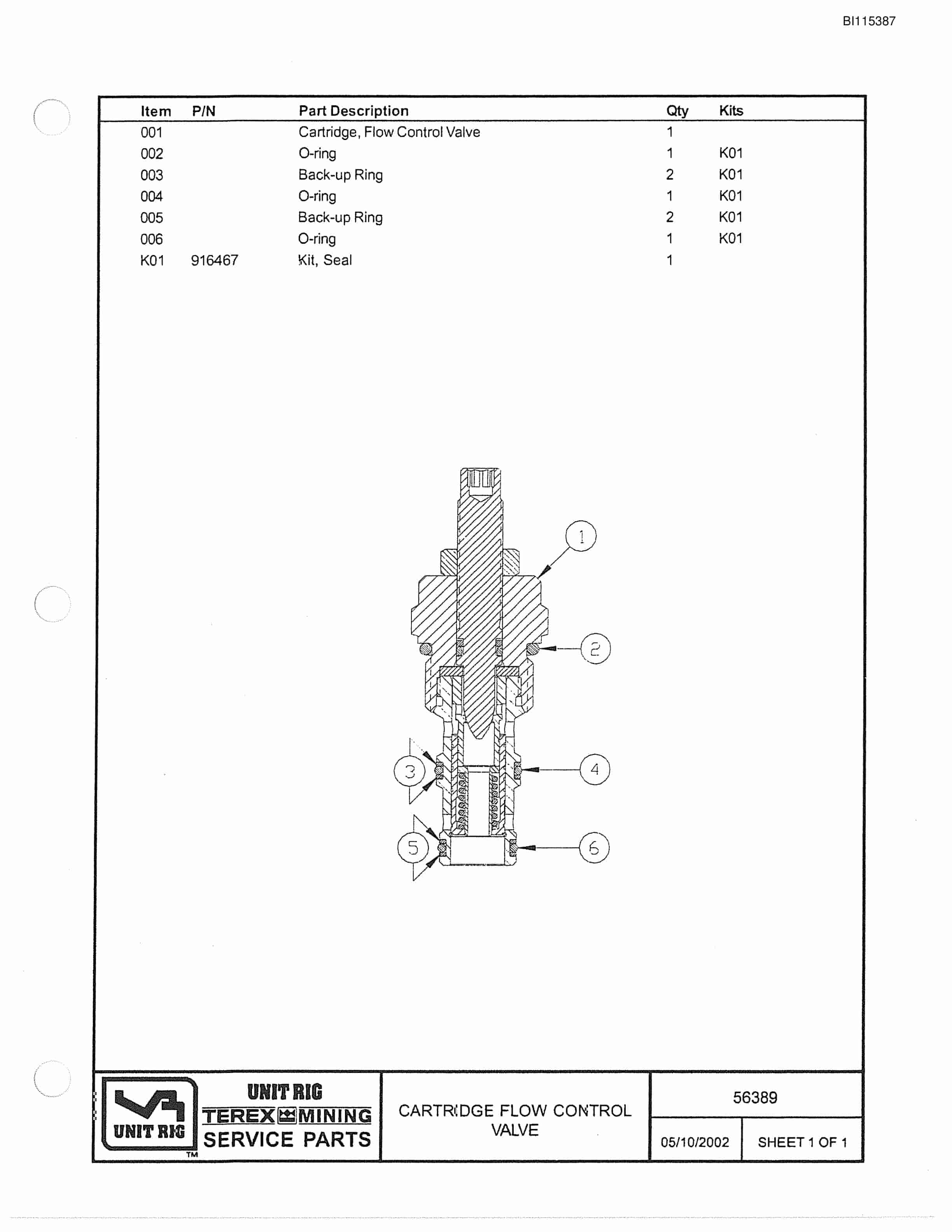 Bucyrus MT-4400AC Parts Catalog BI115387-4