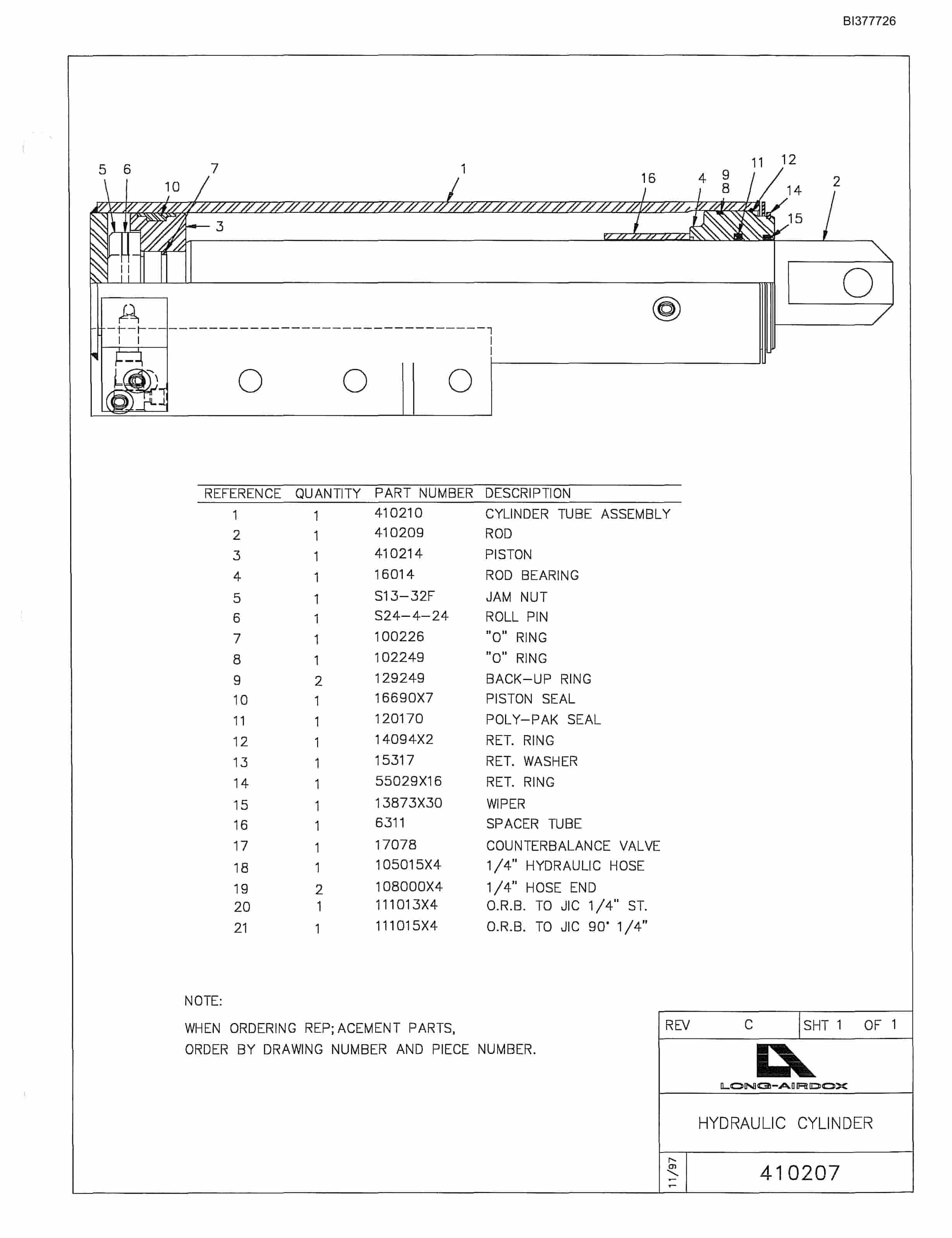 Bucyrus MUTT-60H Parts Catalog BI377726-5