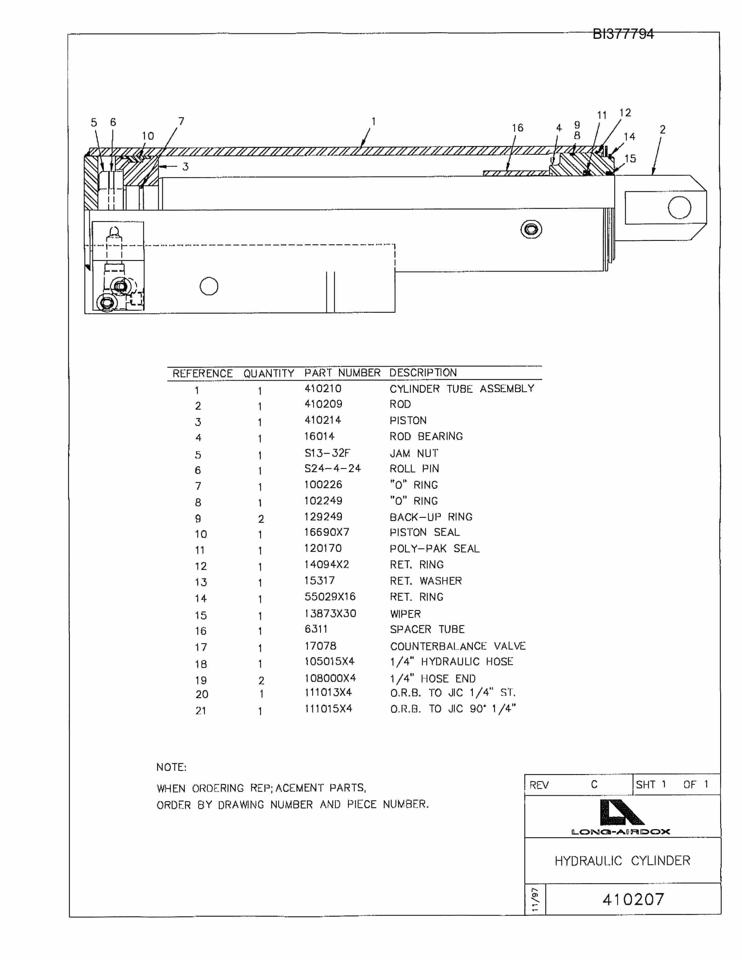 Bucyrus MUTT-60H Parts Catalog BI377794-5