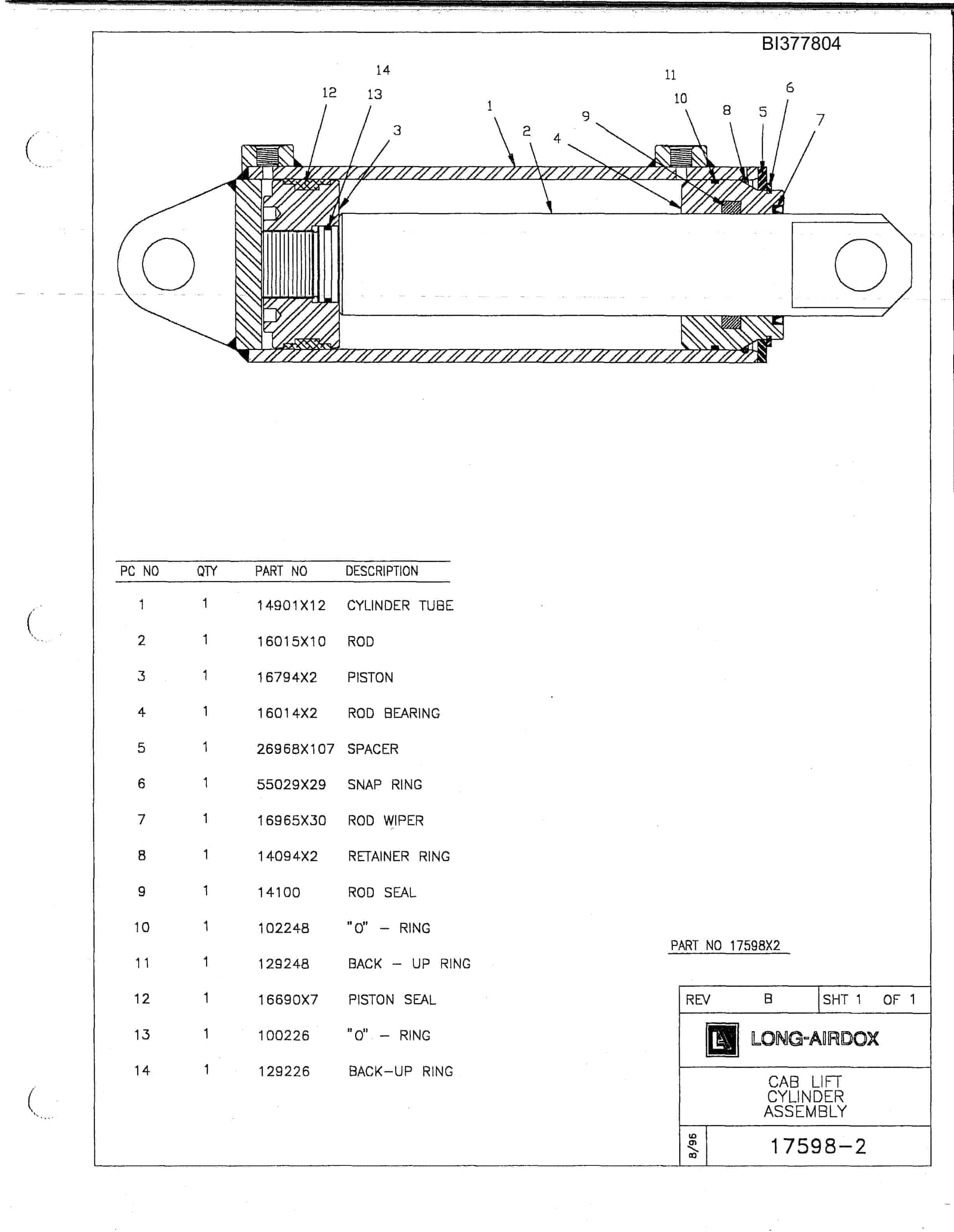 Bucyrus MUTT-60H Parts Catalog BI377804-4