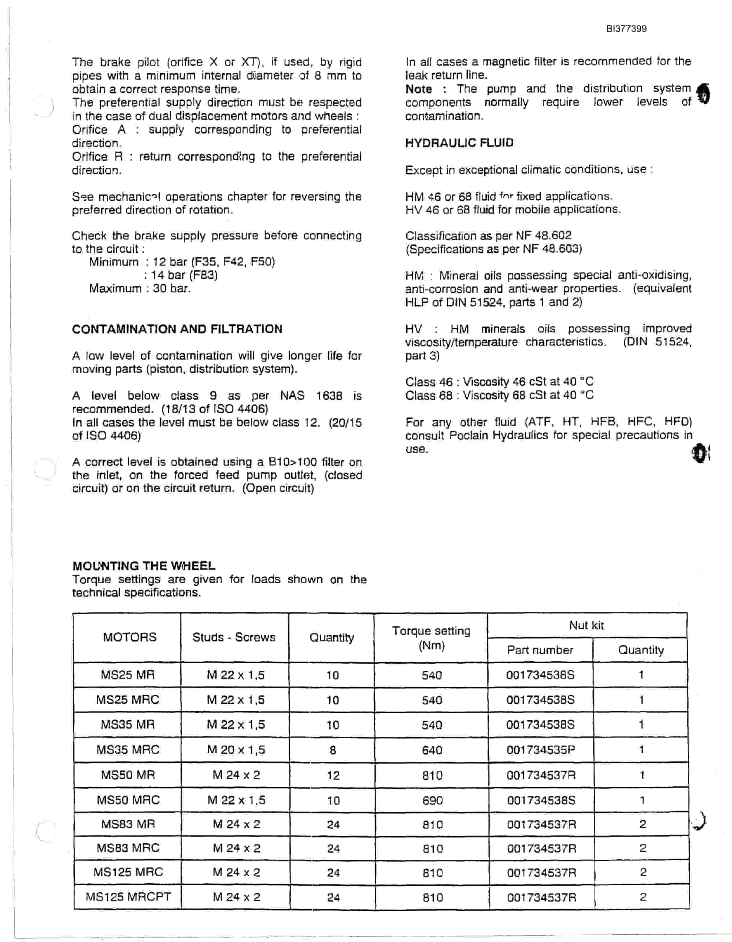 Bucyrus Oxbow Sanborne Creek Technical Manual BI377399-5