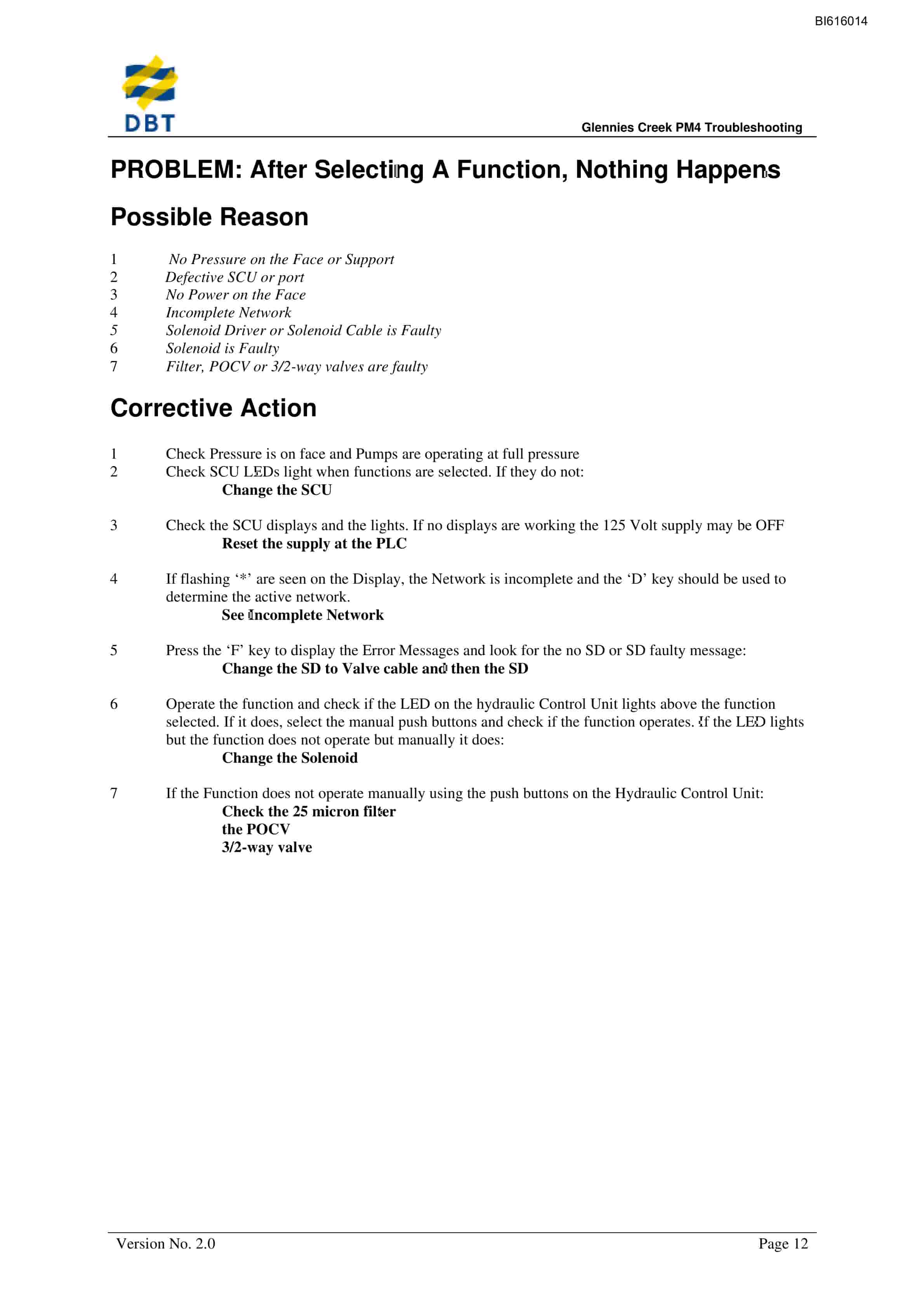 Bucyrus PM4 Troubleshooting Technical Manual BI616014-2