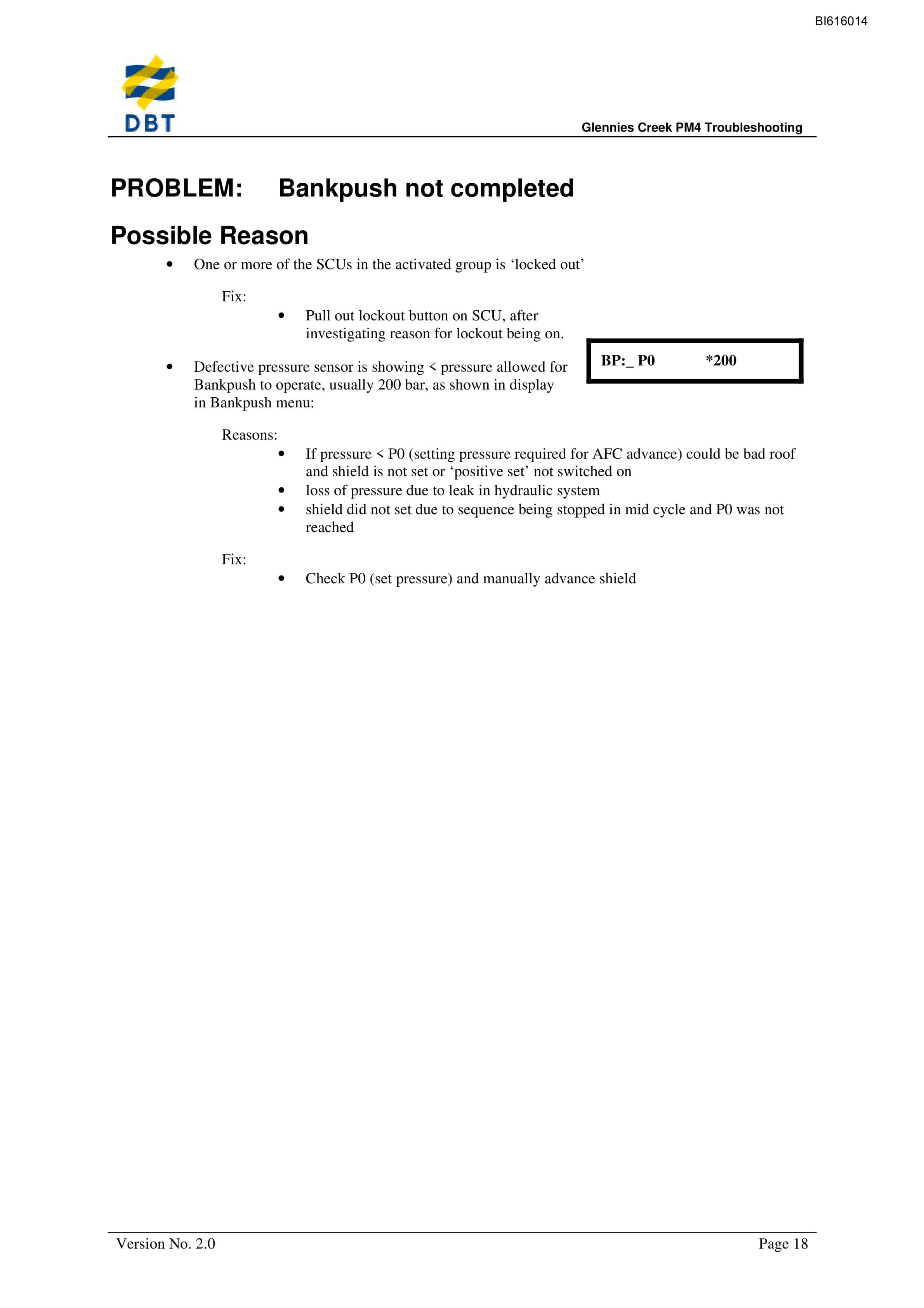 Bucyrus PM4 Troubleshooting Technical Manual BI616014-4