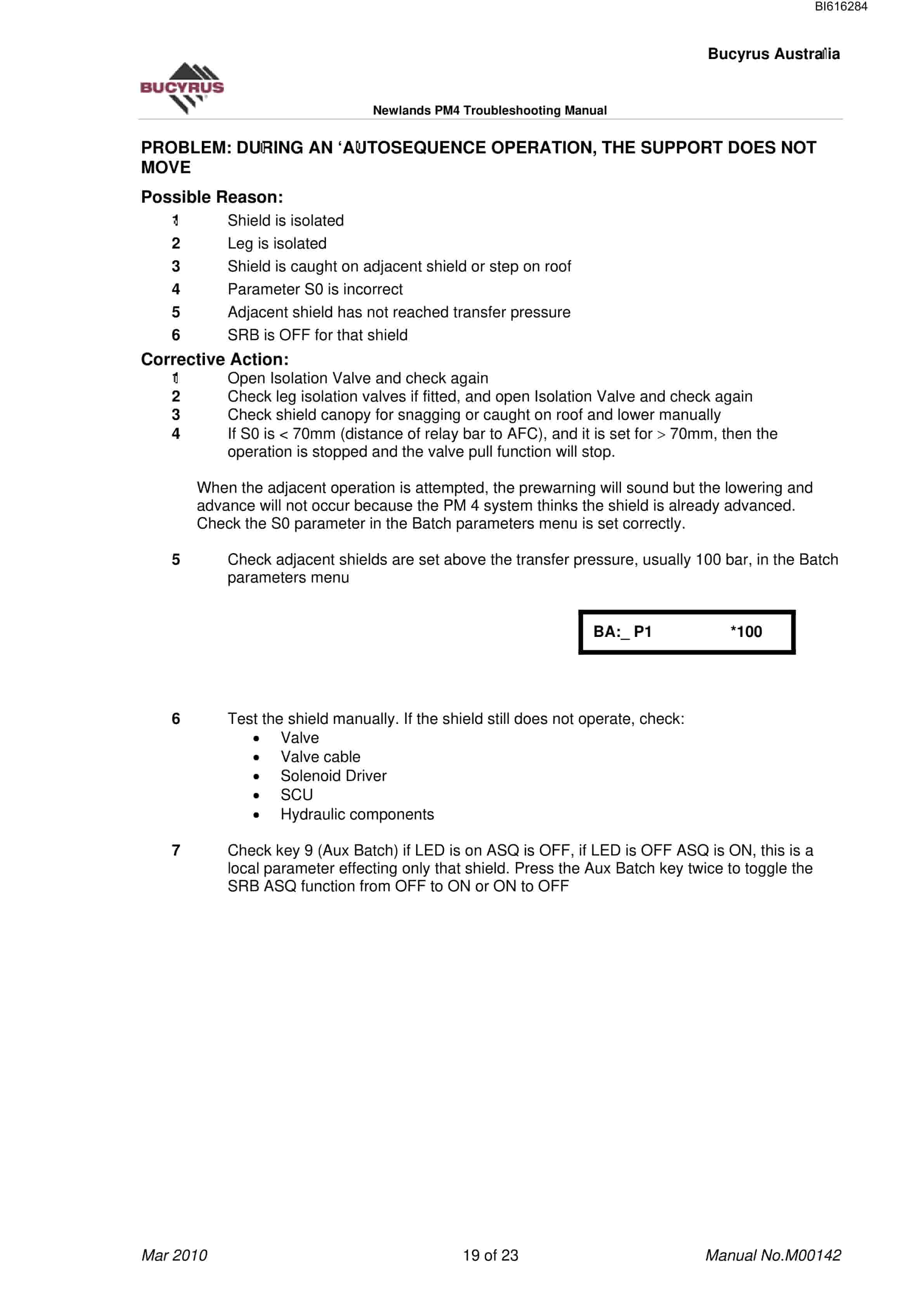 Bucyrus PM4 Troubleshooting Technical Manual BI616284-5
