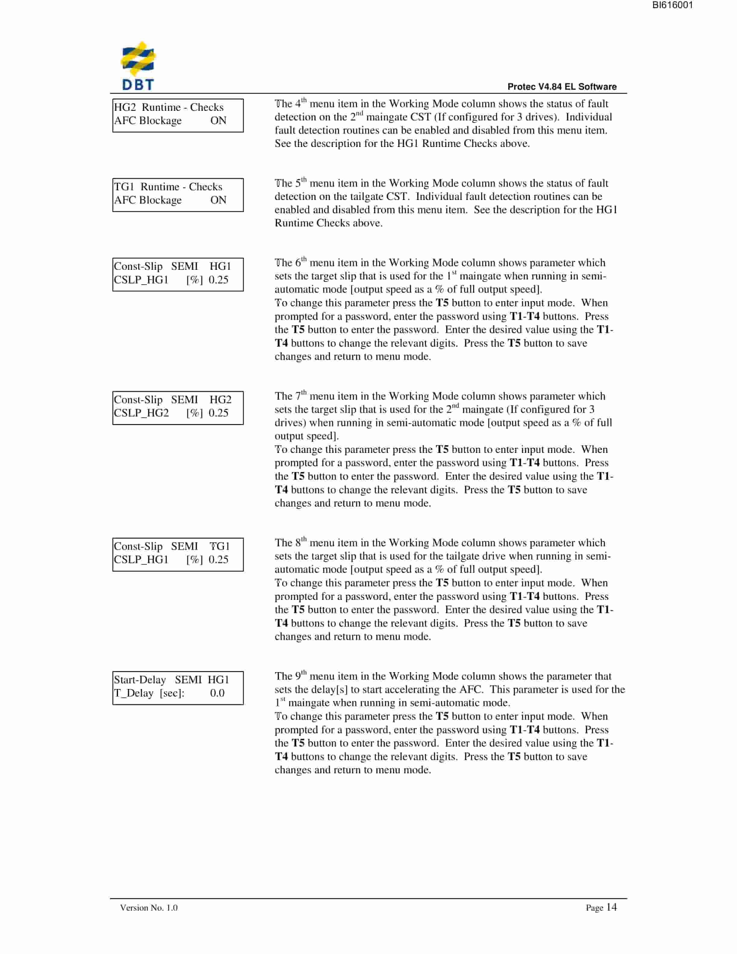 Bucyrus Protec Software V 4.84EL Technical Manual BI616001-3