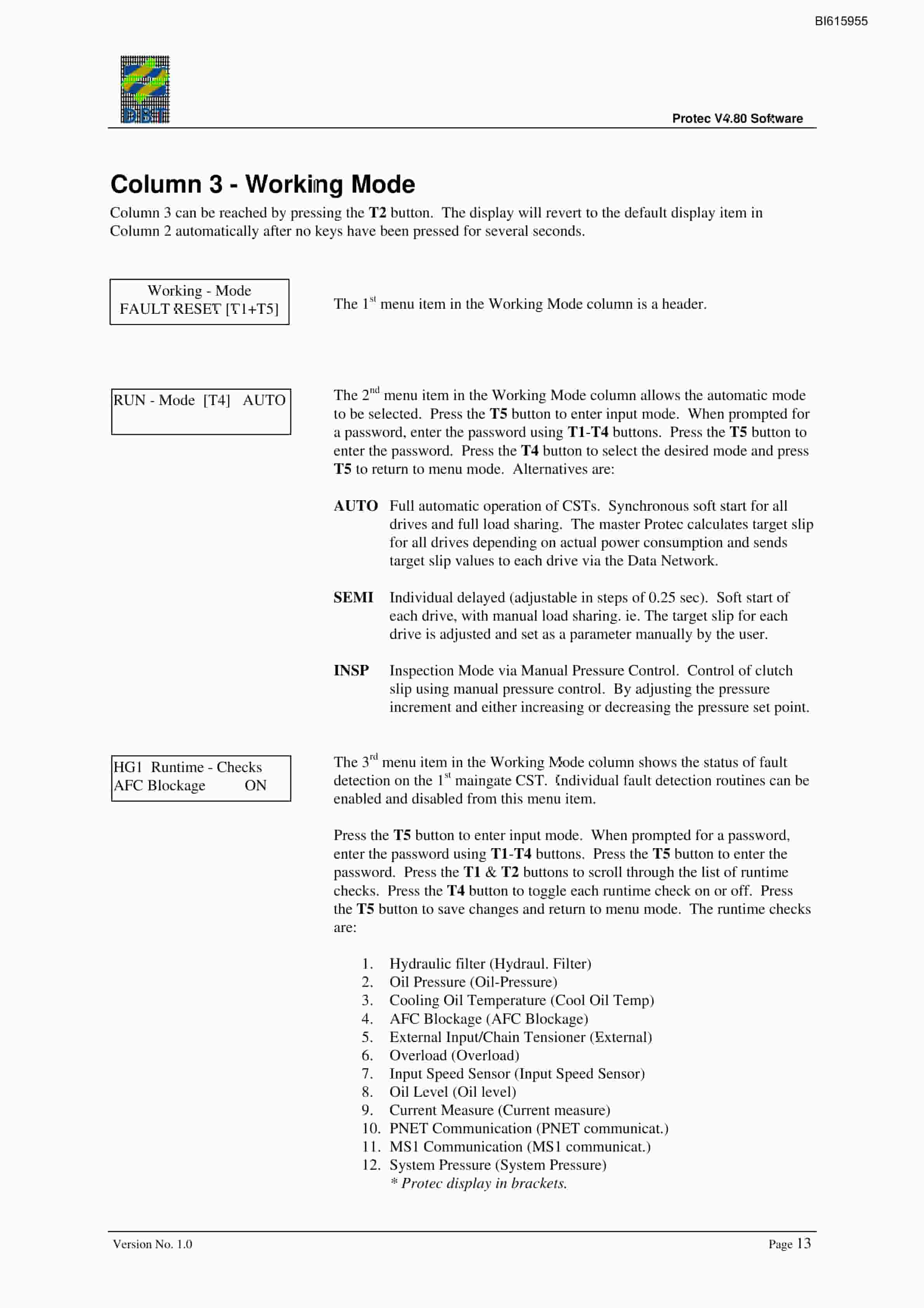 Bucyrus Protec Software V4.80ev Technical Manual BI615955-3