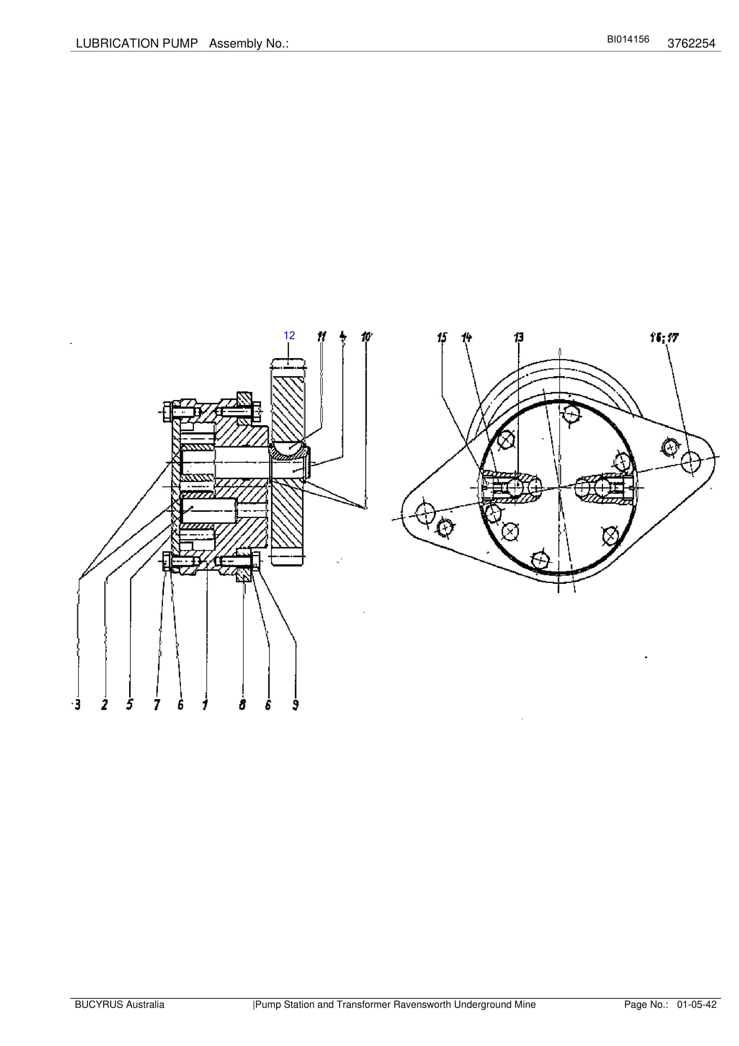 Bucyrus Pump Station And Transformer Parts Manual BI014156-2