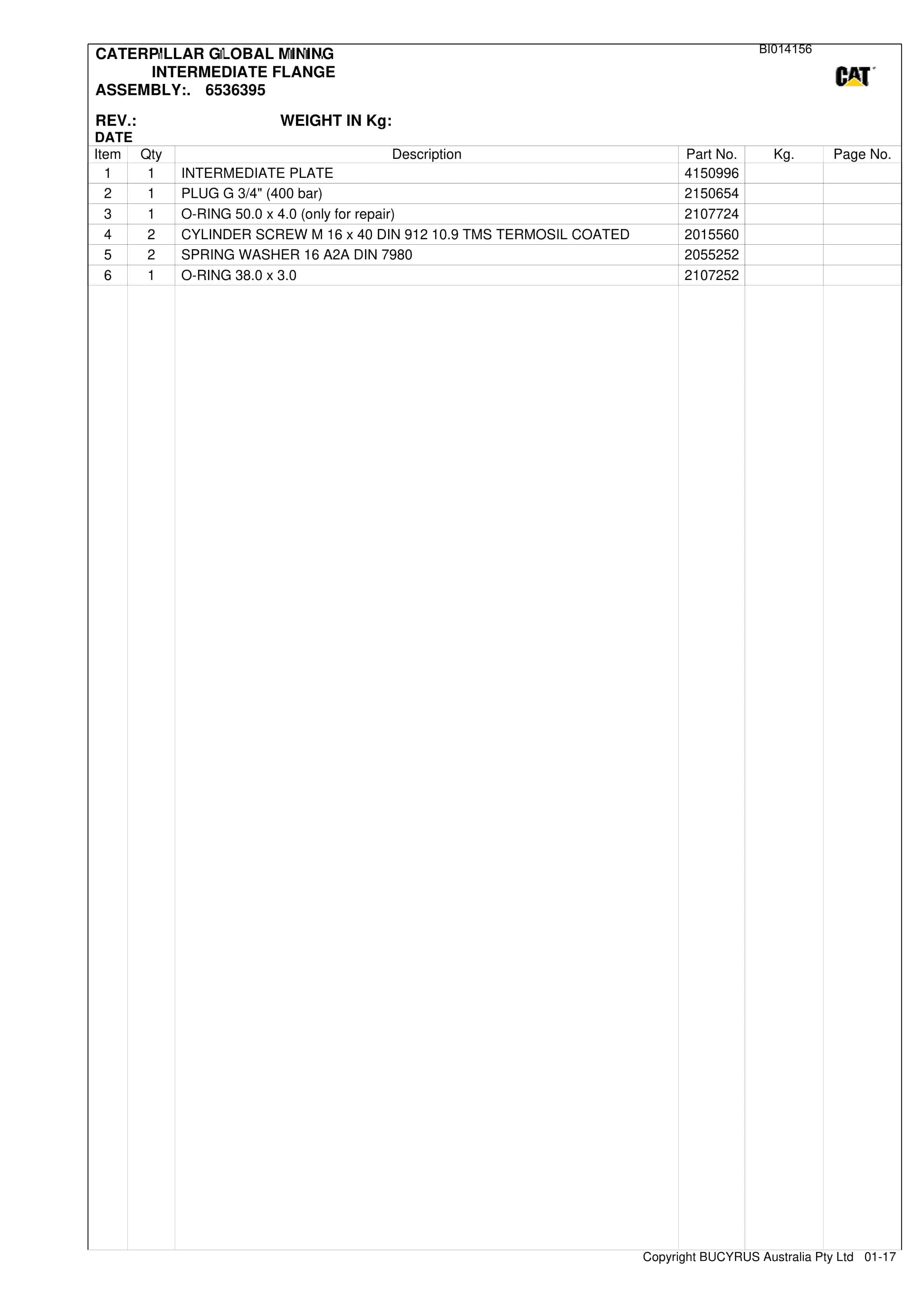 Bucyrus Pump Station And Transformer Parts Manual BI014156-4