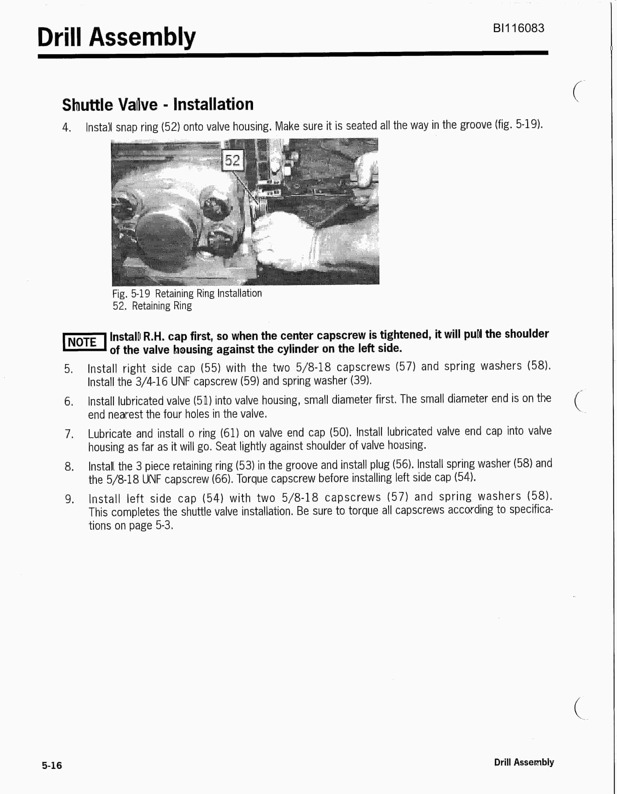Bucyrus R20 Hydra-Trac Self Contained Hydraulic Track Drill Technical Manual BI116083-5