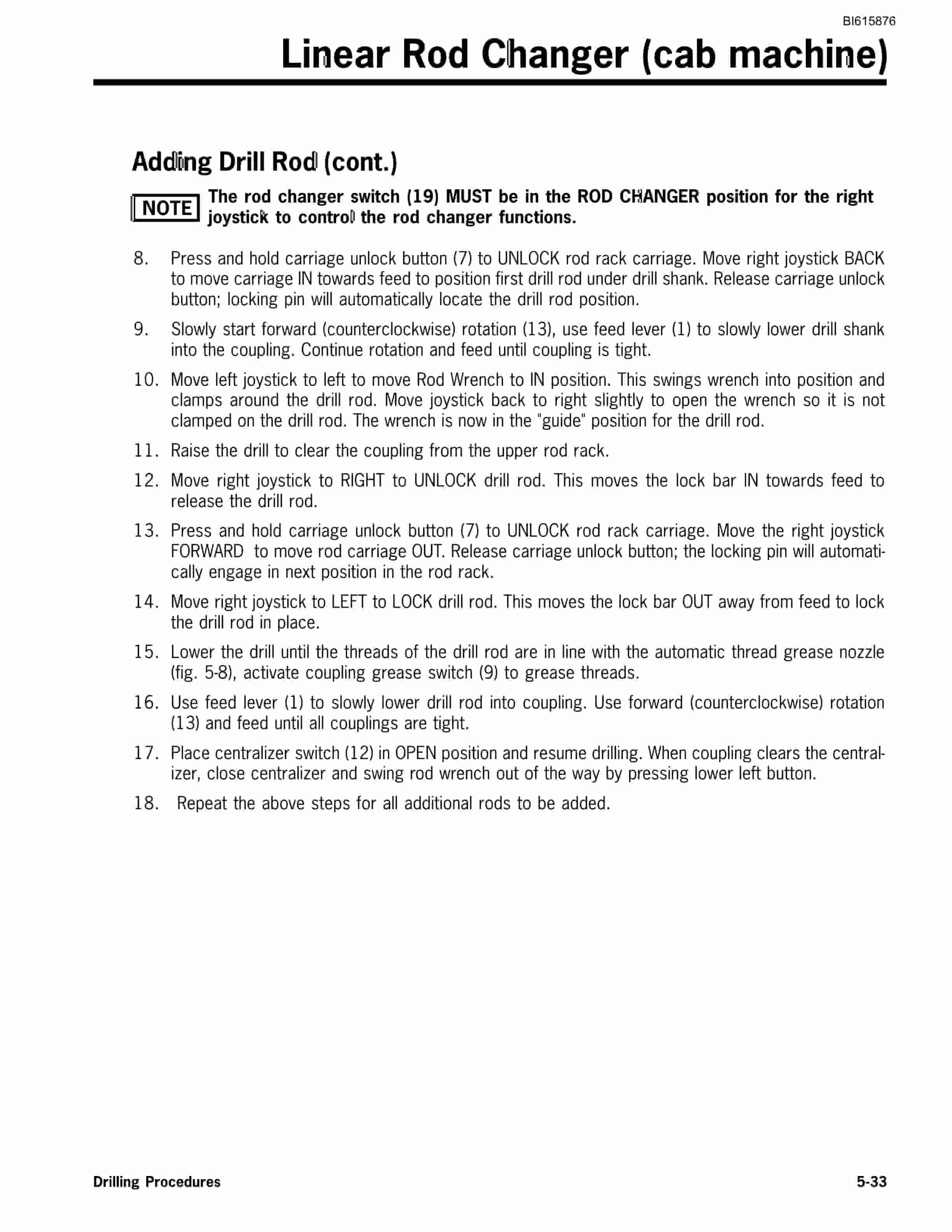 Bucyrus R20 Hydraulic Track Drill Operation And Maintenance Manual BI615876-3