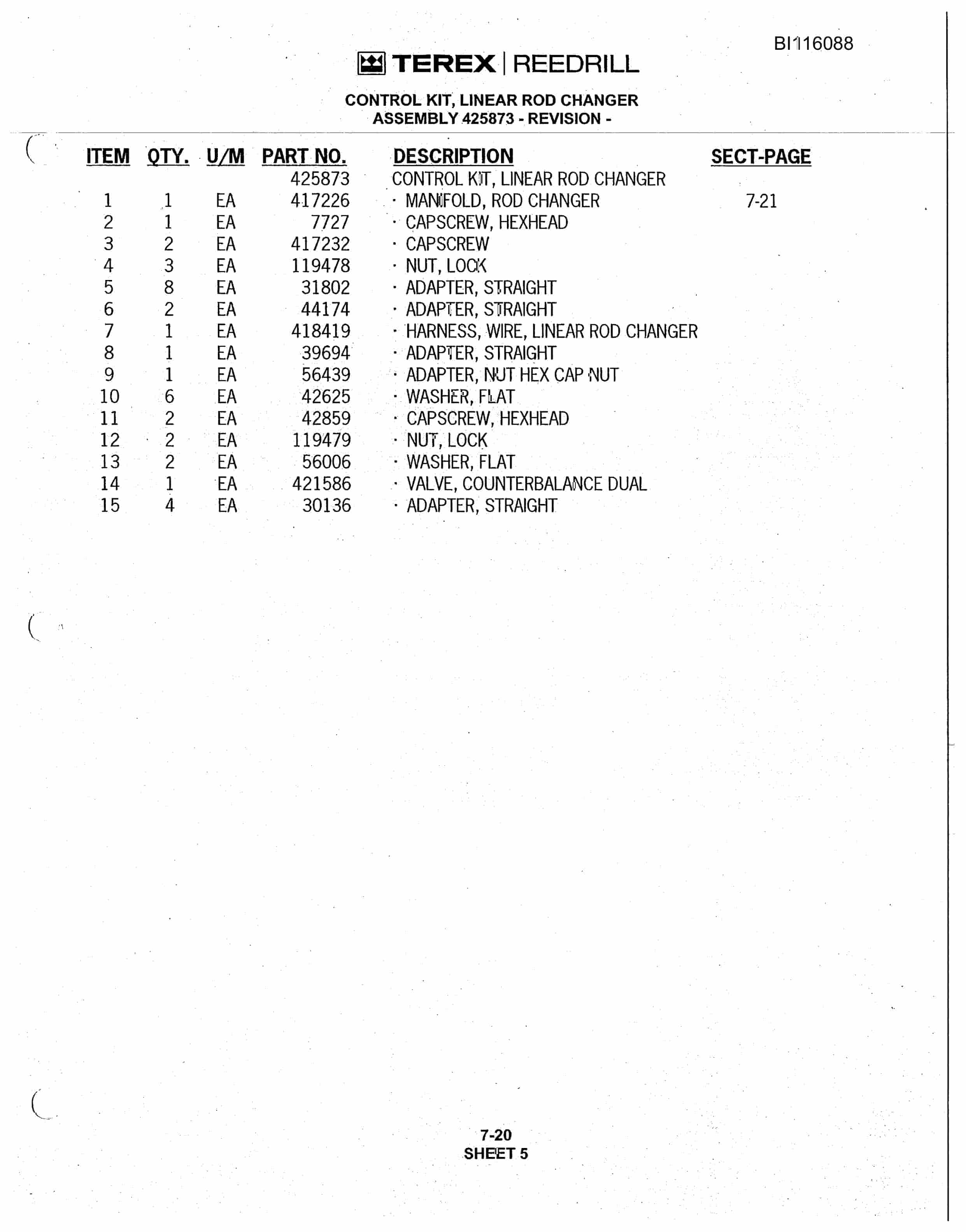 Bucyrus R20T Track Drill Parts Catalog BI116088-5