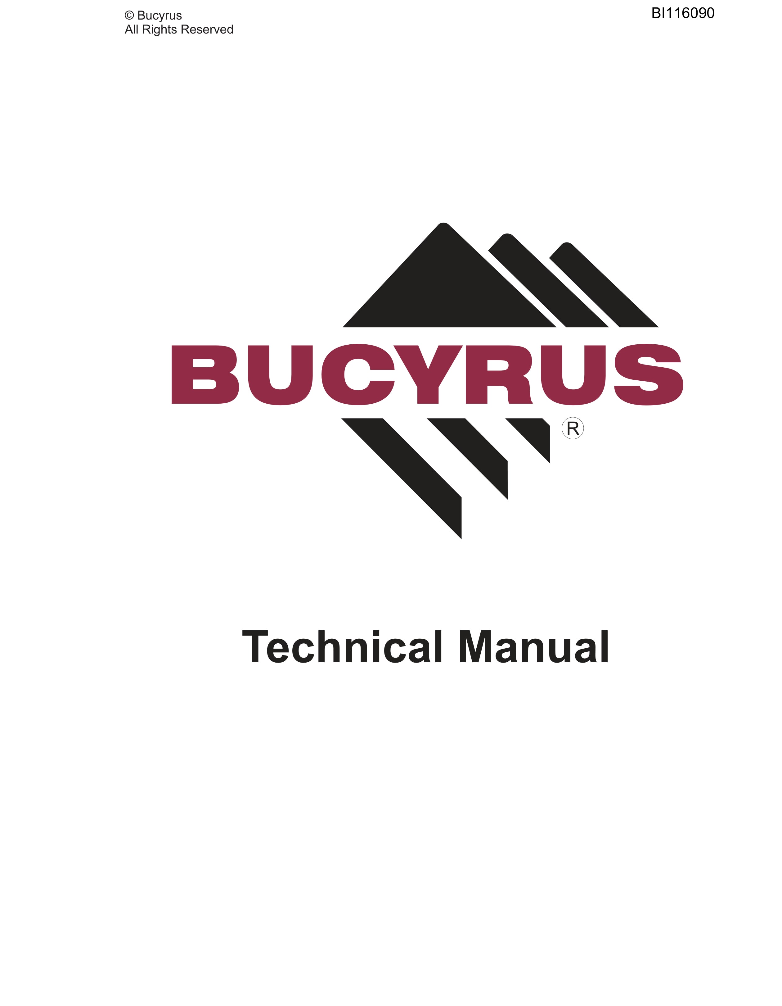 Bucyrus R30C Hydraulic Track Drill Technical Manual BI116090