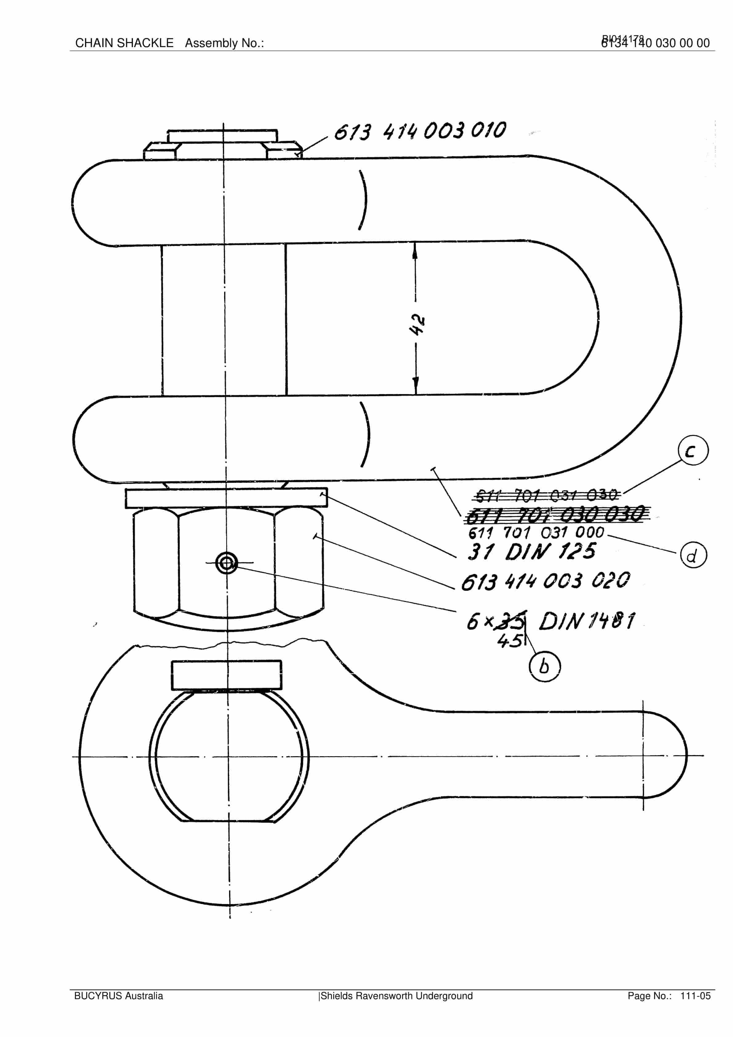 Bucyrus Ravensworth Shields Parts Manual BI014178-5