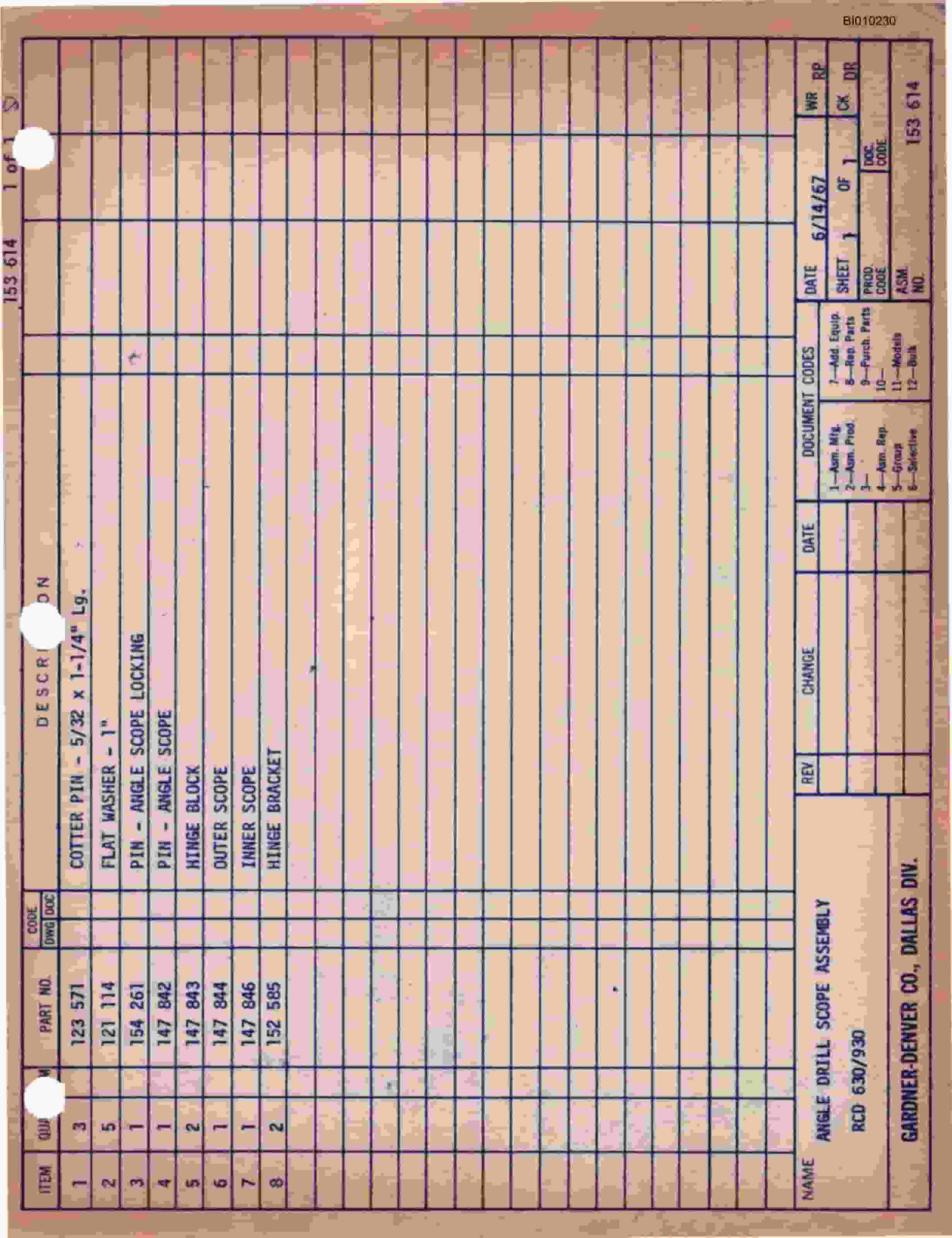 Bucyrus RCD 93-101 Drill Parts Catalog BI010230-5