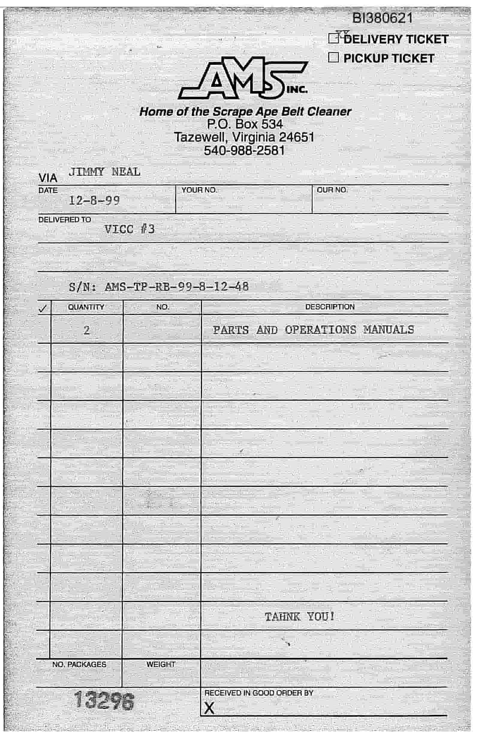 Bucyrus Rebuilt 48in Tailpiece Parts Catalog BI380621-3