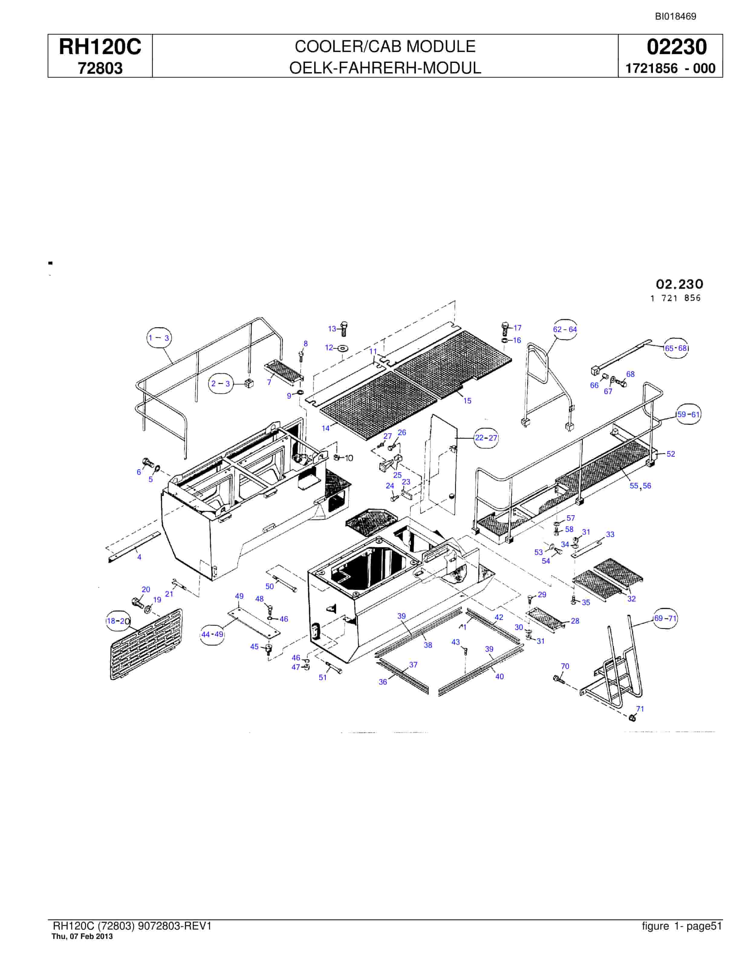 Bucyrus RH120C Hydraulic Excavator Parts Catalog BI018469-2