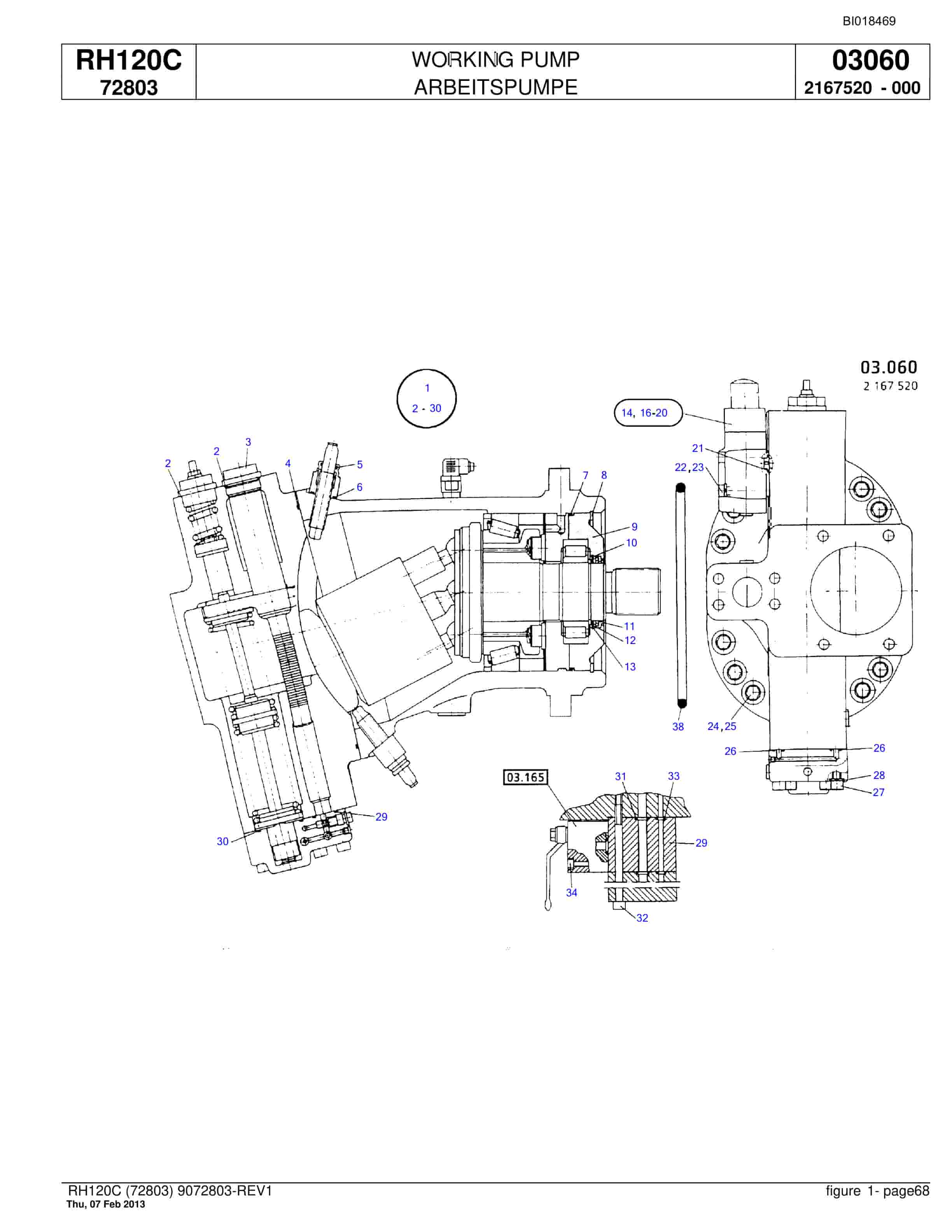Bucyrus RH120C Hydraulic Excavator Parts Catalog BI018469-3