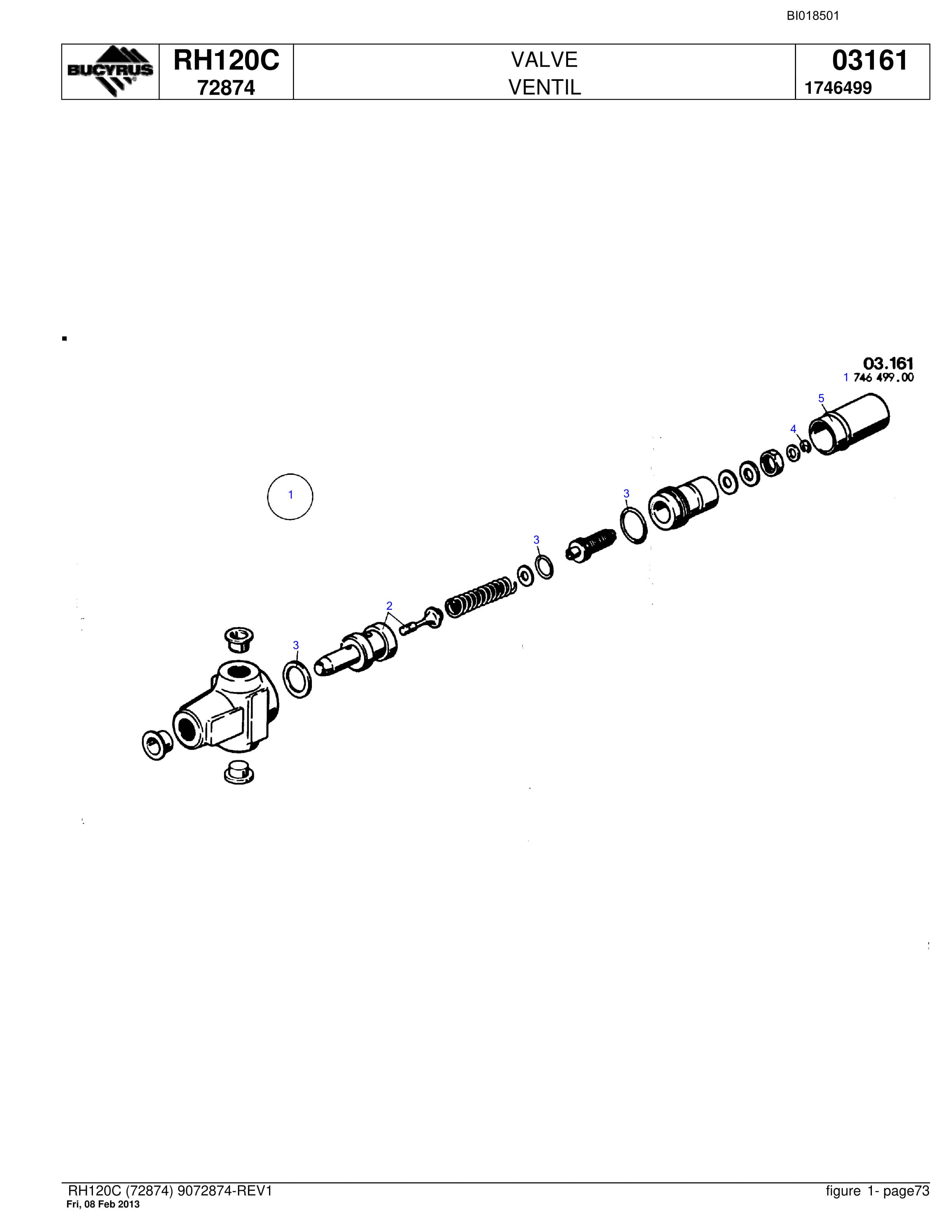 Bucyrus RH120C Hydraulic Excavator Parts Catalog BI018501-4