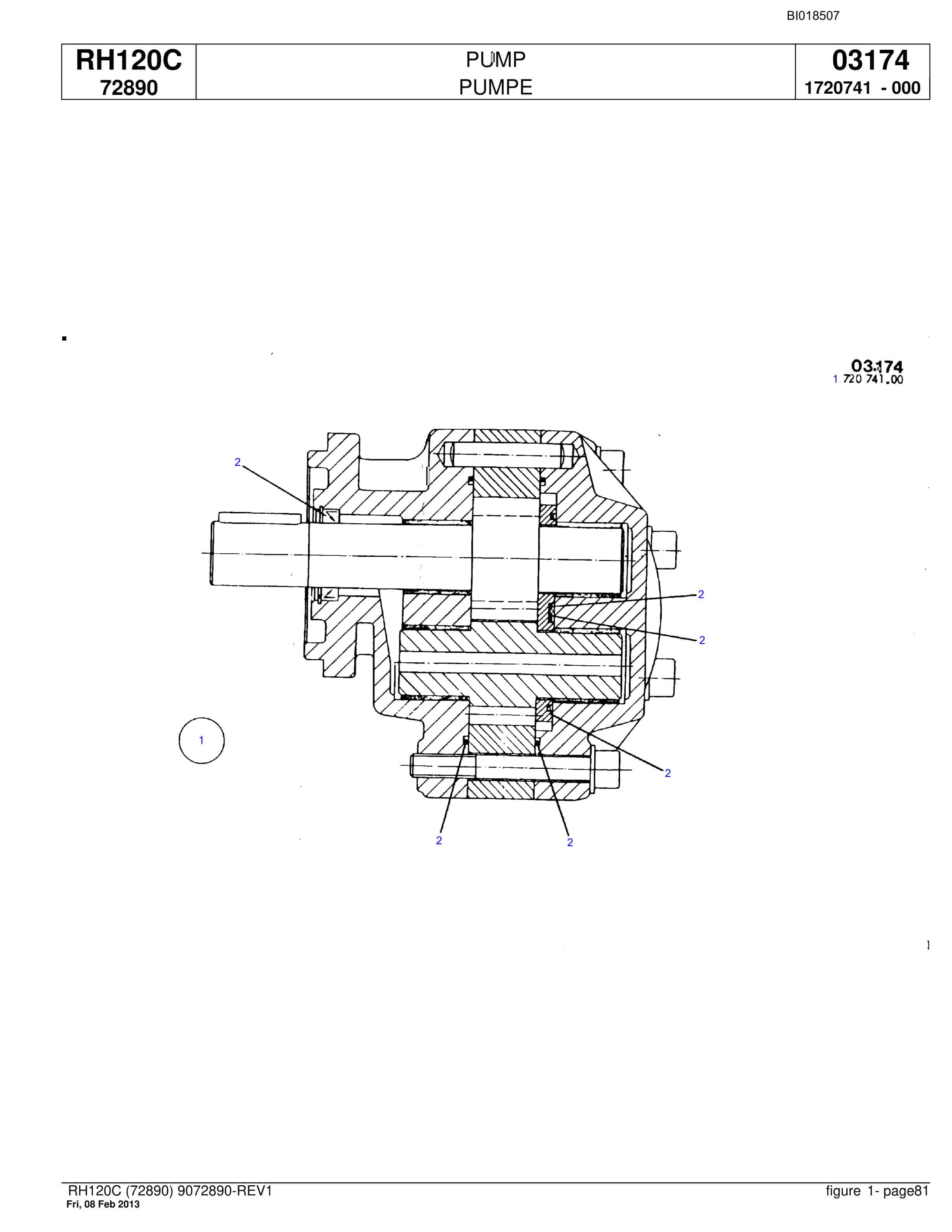 Bucyrus RH120C Hydraulic Excavator Parts Catalog BI018507-4