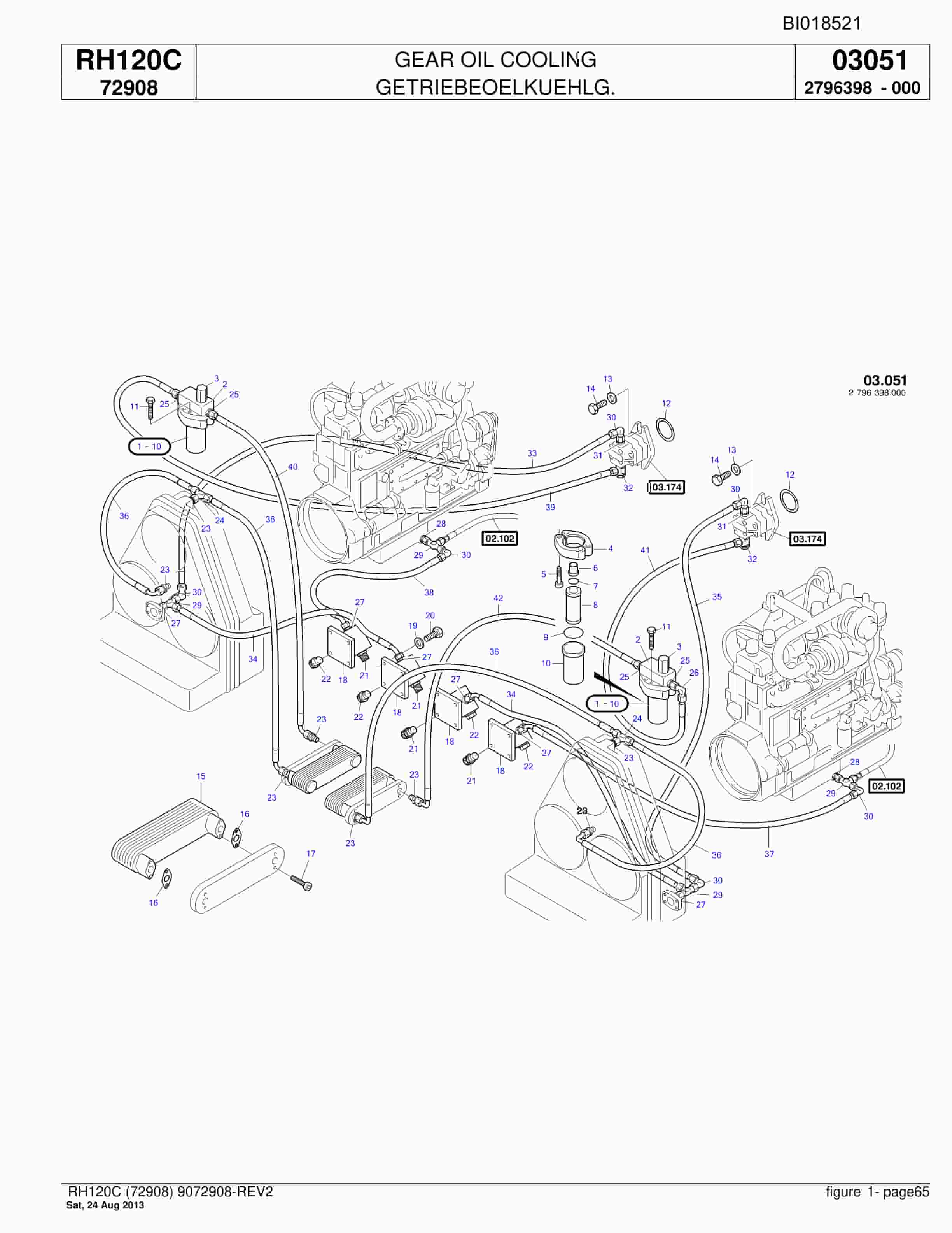 Bucyrus RH120C Hydraulic Excavator Parts Catalog BI018521-3