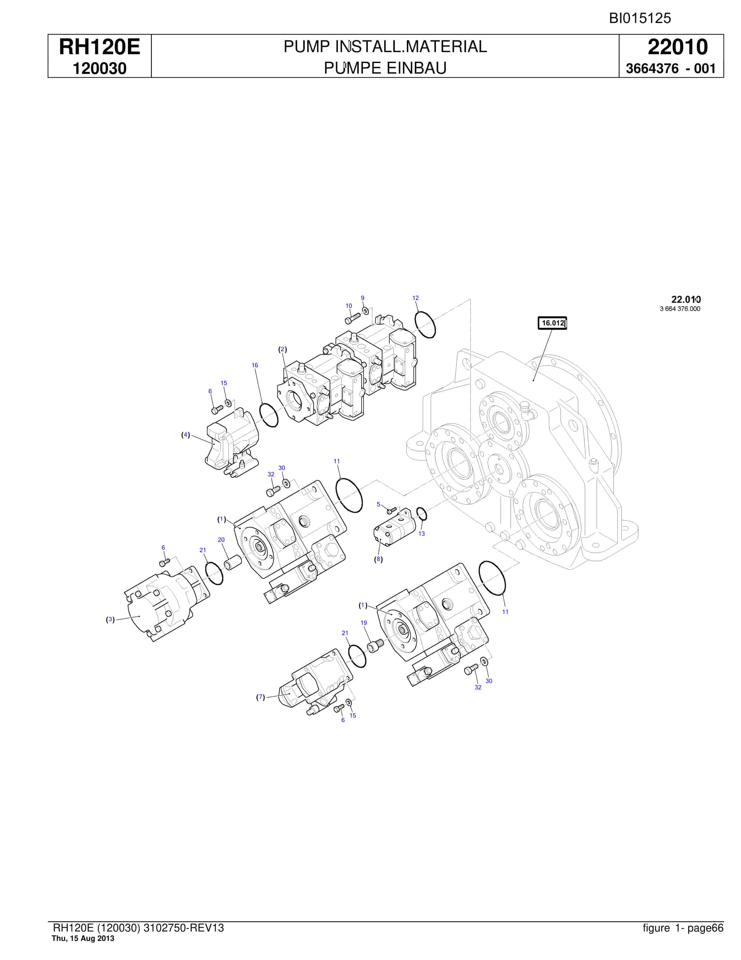 Bucyrus RH120E Hydraulic Excavator Parts Catalog BI015125-2