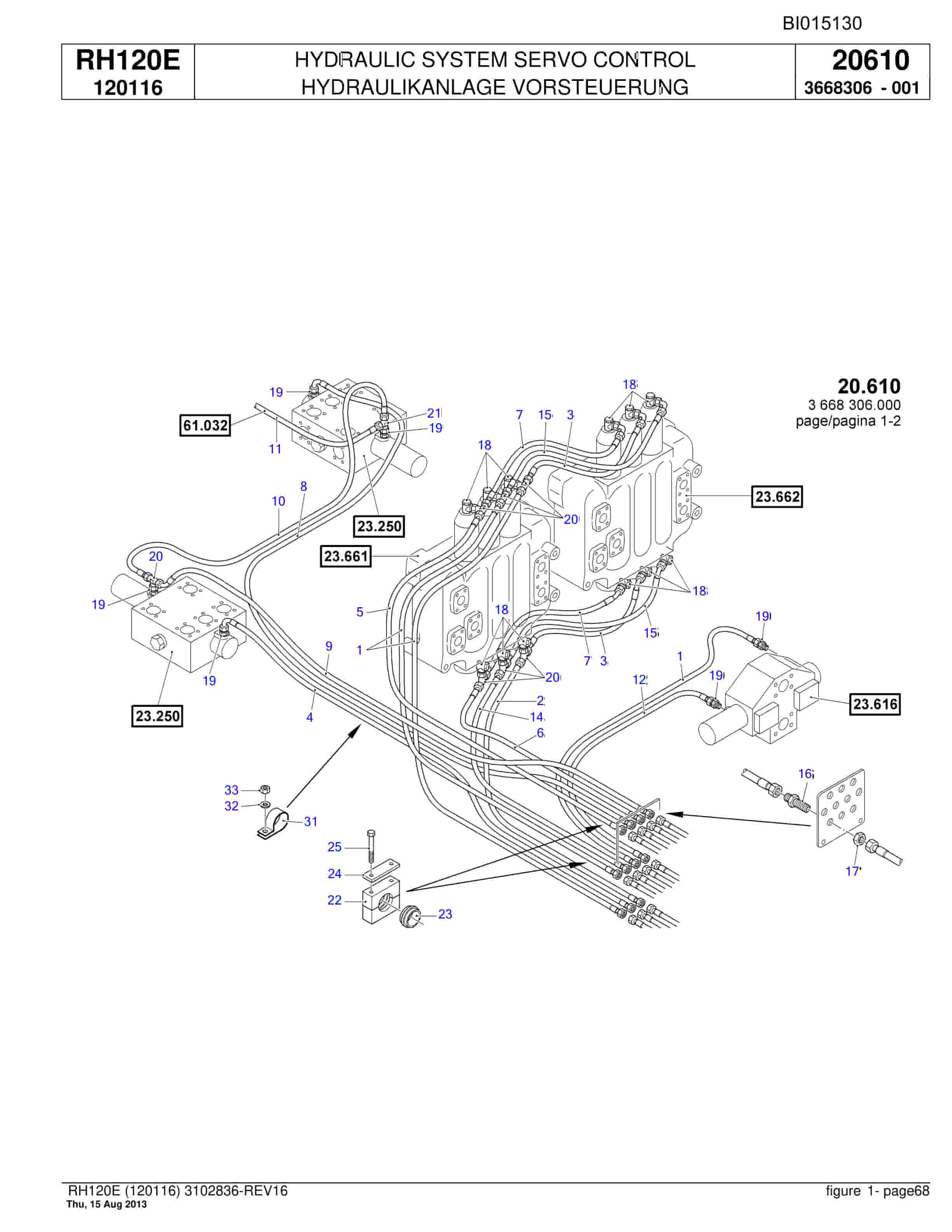 Bucyrus RH120E Hydraulic Excavator Parts Catalog BI015130-2