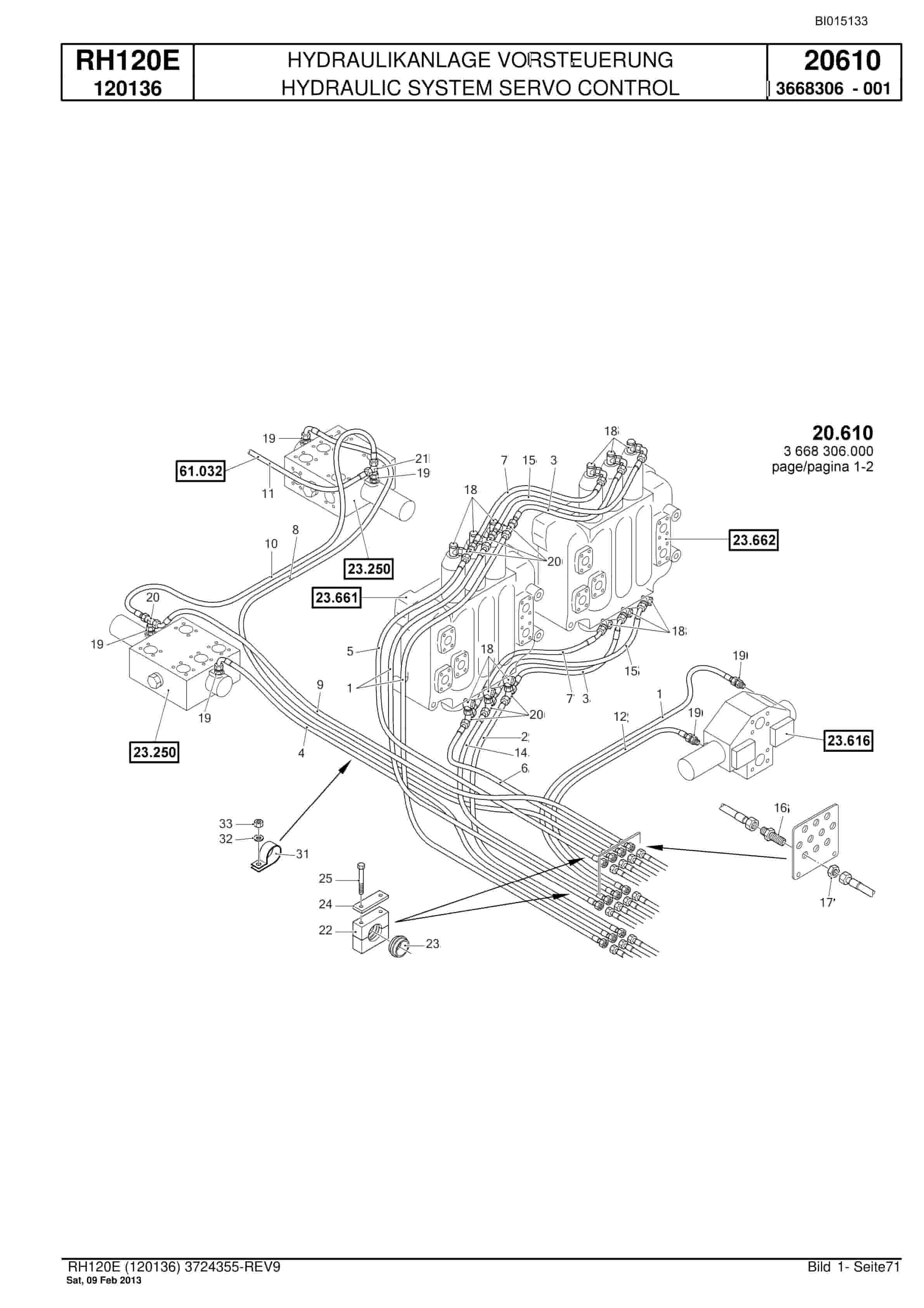 Bucyrus RH120E Hydraulic Excavator Parts Catalog BI015133-2