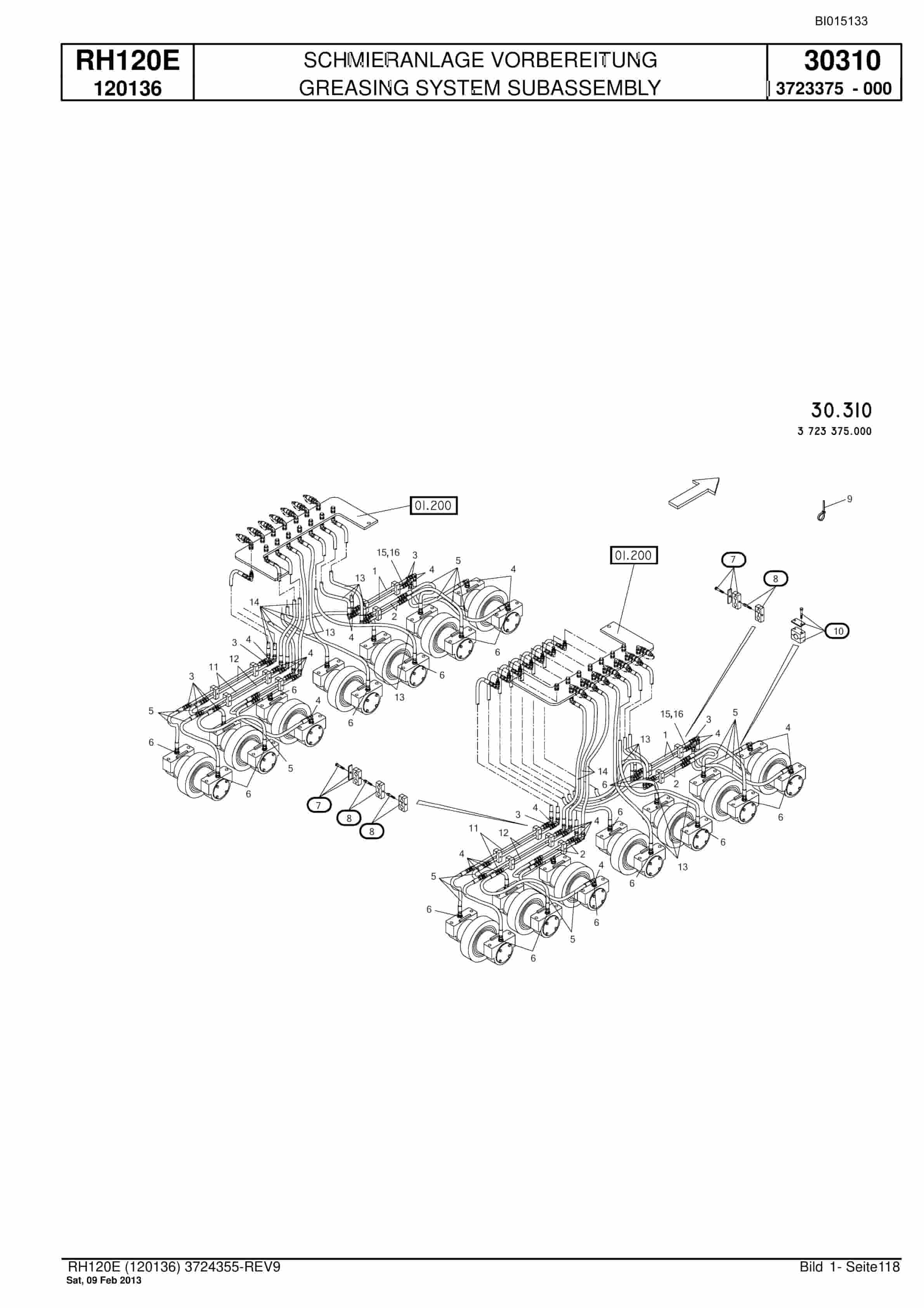 Bucyrus RH120E Hydraulic Excavator Parts Catalog BI015133-4