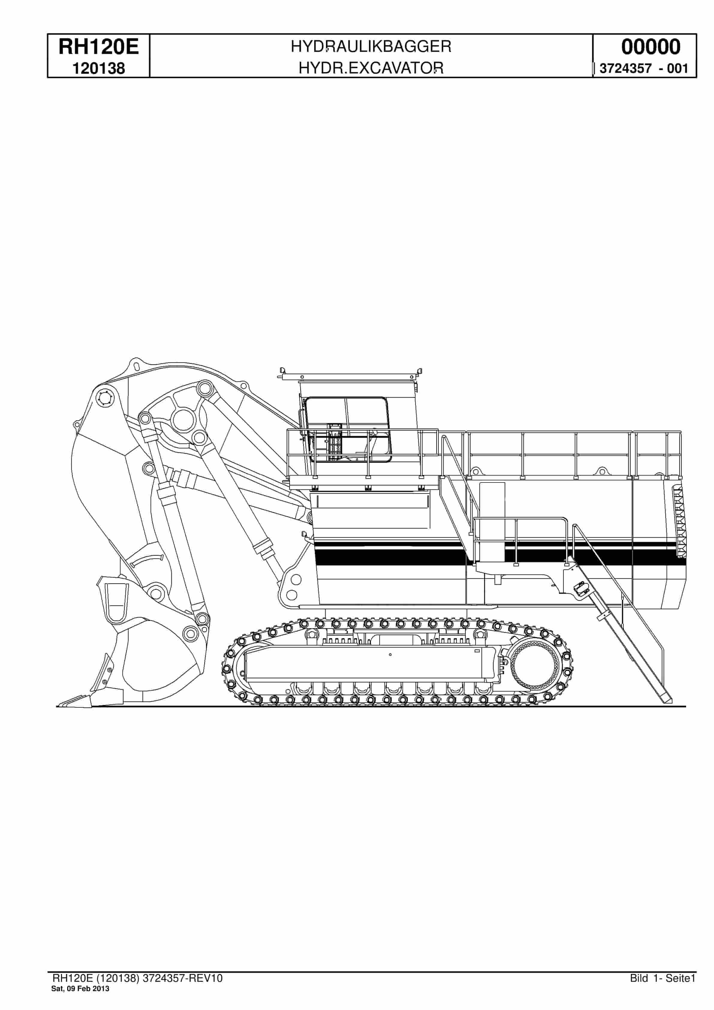 Bucyrus RH120E Hydraulic Excavator Parts Catalog BI015134