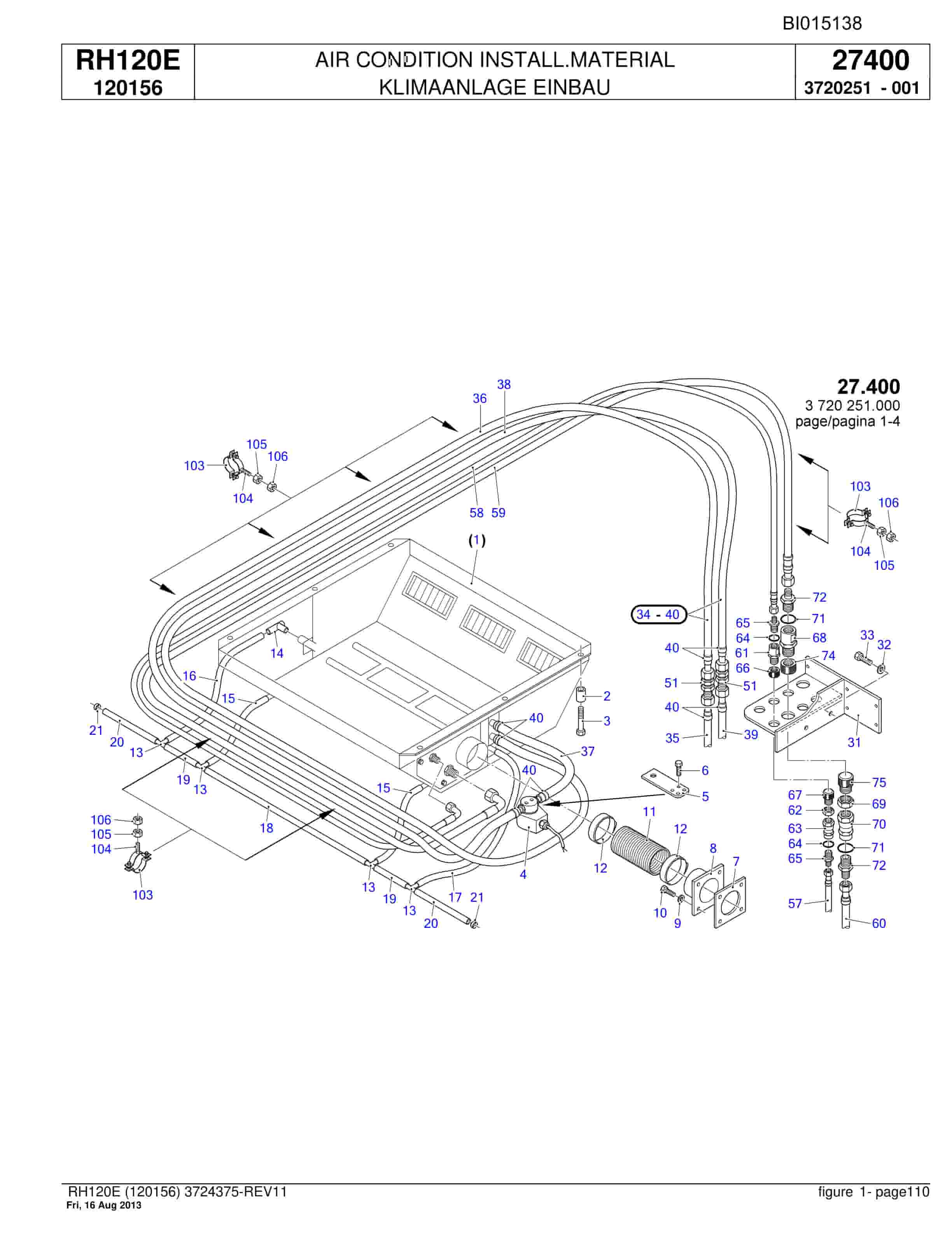 Bucyrus RH120E Hydraulic Excavator Parts Catalog BI015138-3