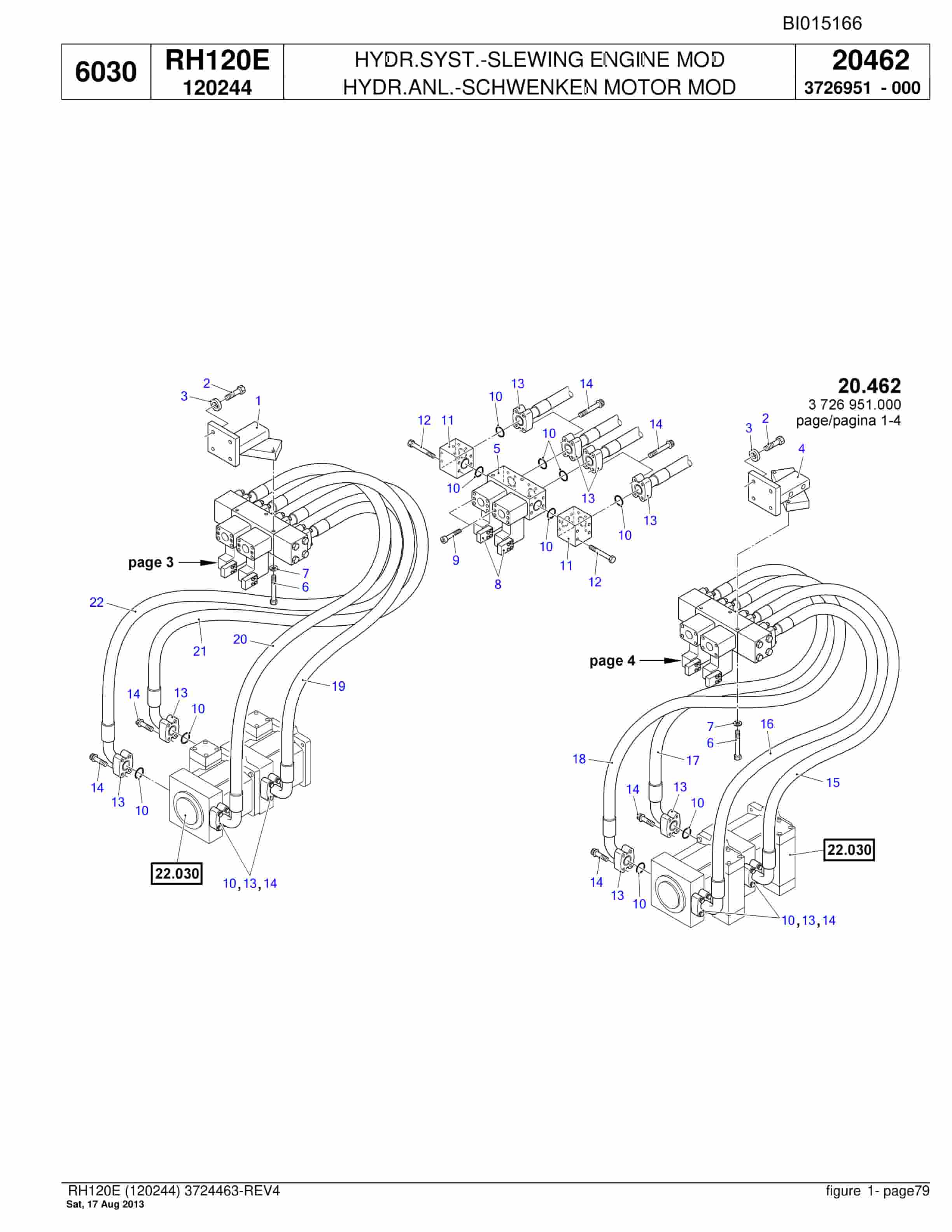 Bucyrus RH120E Hydraulic Excavator Parts Catalog BI015166-2