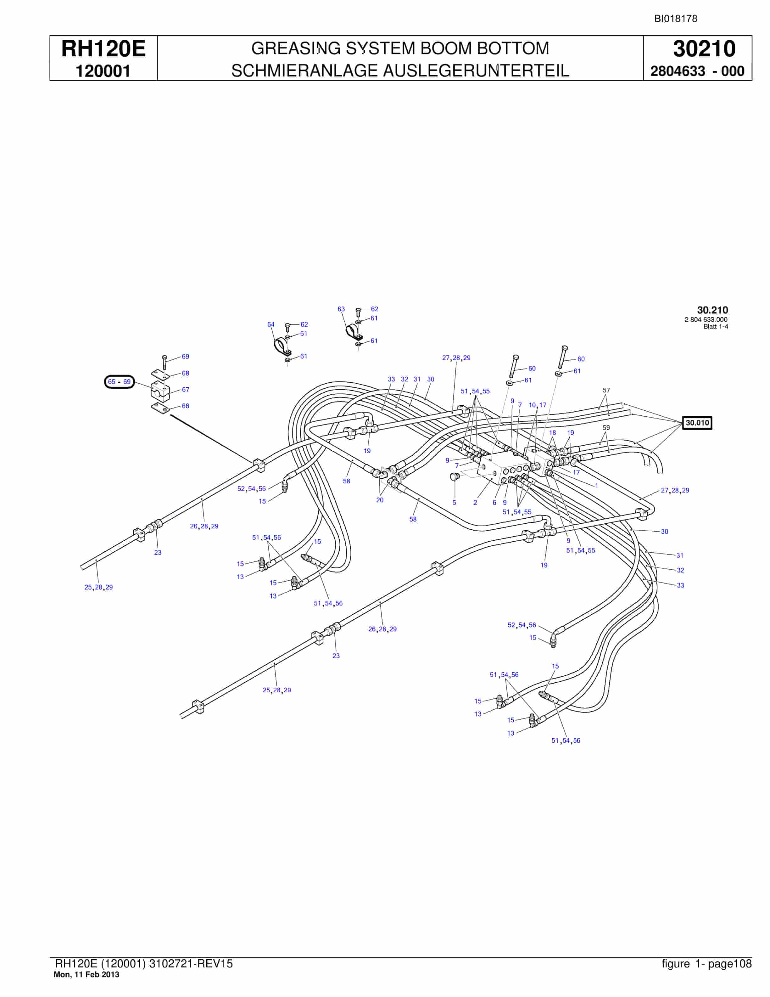 Bucyrus RH120E Hydraulic Excavator Parts Catalog BI018178-4